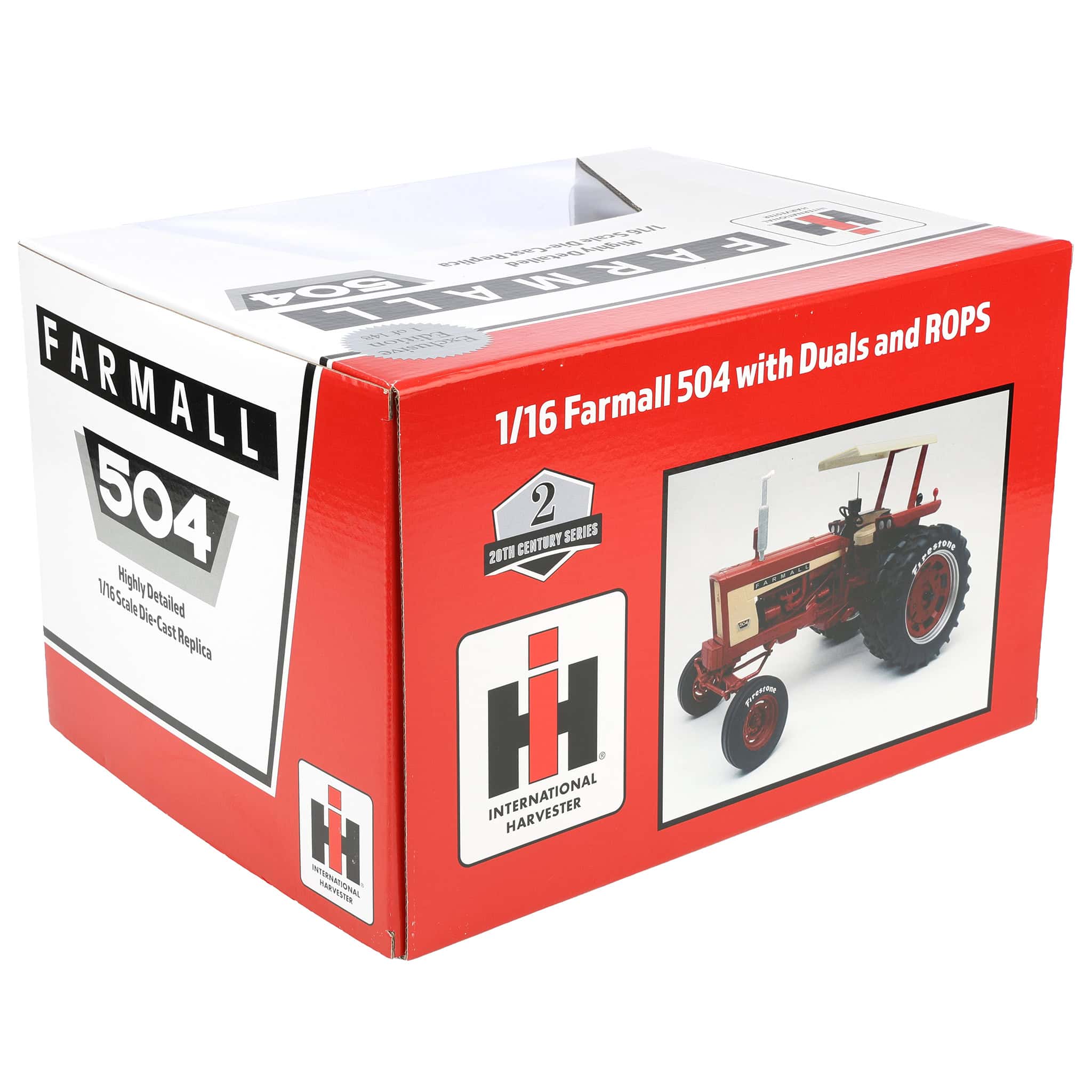 Black Chase Unit ~ 1/16 Farmall 504 Tractor with Firestone Tires & Canopy by SpecCast, 2nd in Outback Toys Exclusive 20th Century Series - Image 7