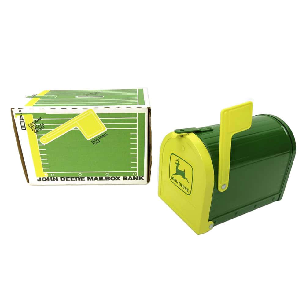 (B&D) John Deere 6in Metal Mailbox Bank by ERTL- Damaged Item, No Box, No Lock or Decals