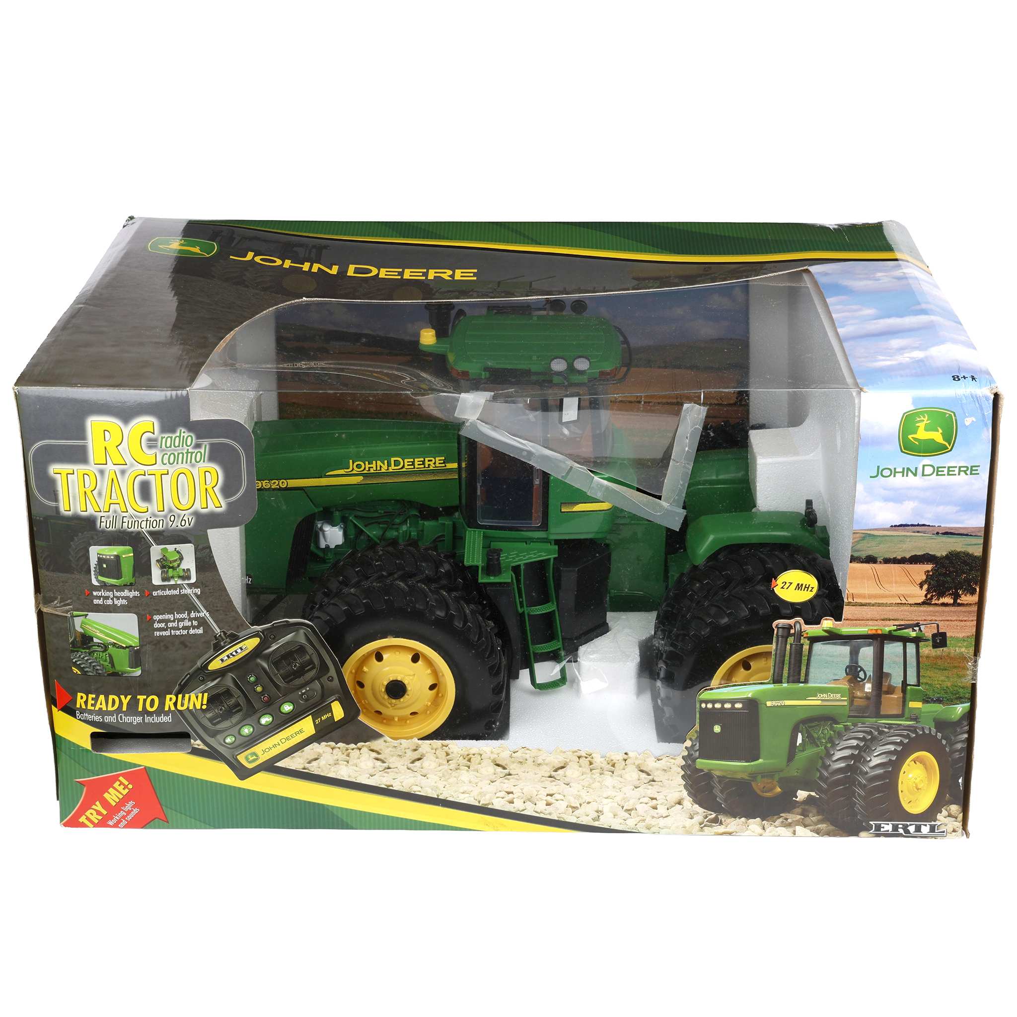 (B&D) John Deere 9620 4 Wheel Drive 24-Inch Radio Control Tractor with Duals - Damaged Box