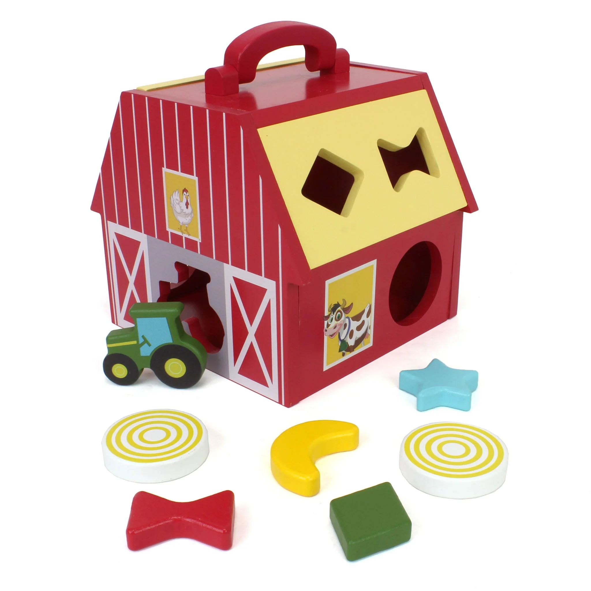 John Deere Wooden Barn Shape Sorter Toy - Image 2