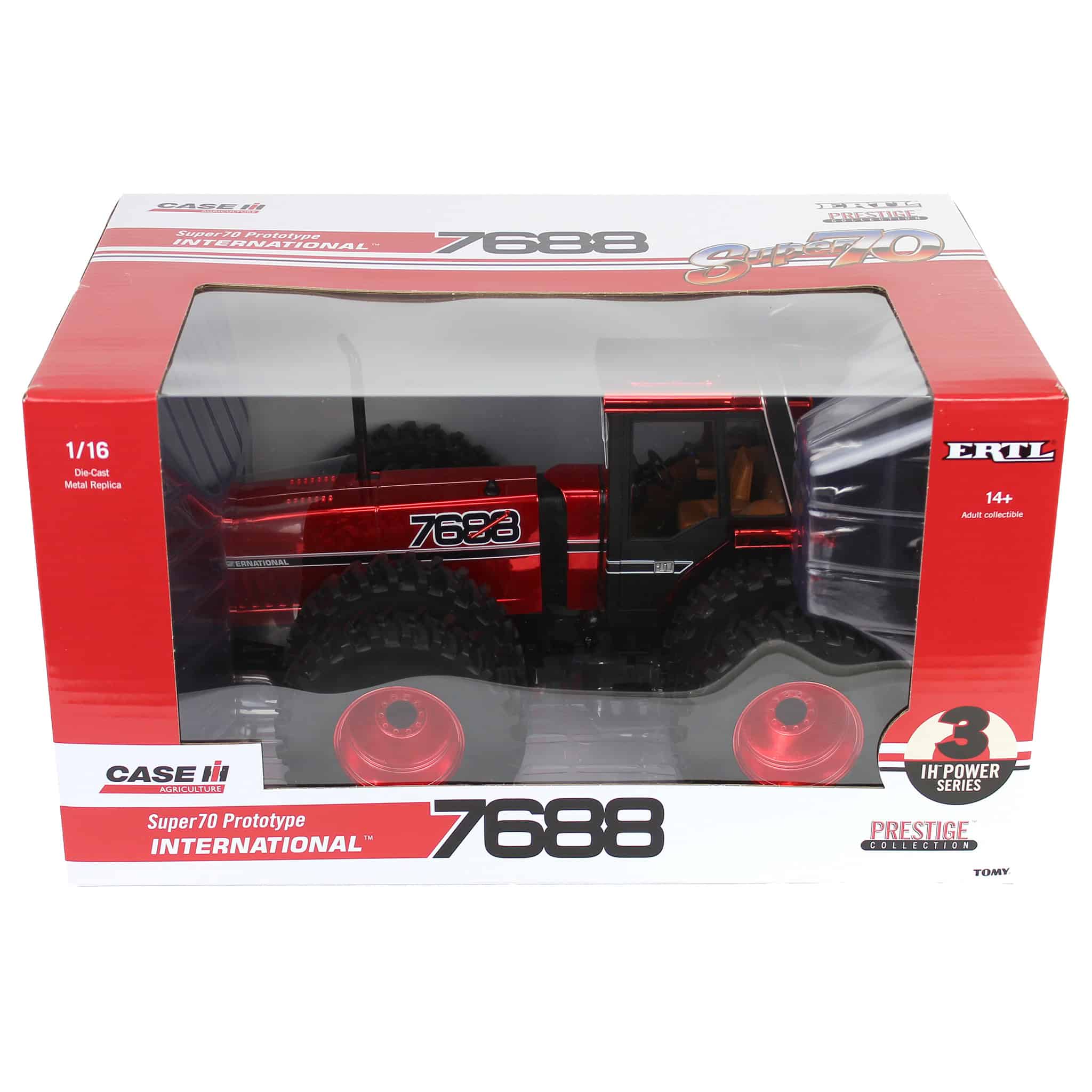 (B&D) Red Chrome ~ 1/16 International 7688 Super 70 Series 2+2 Tractor, 3rd in Outback Toys Exclusive Series
