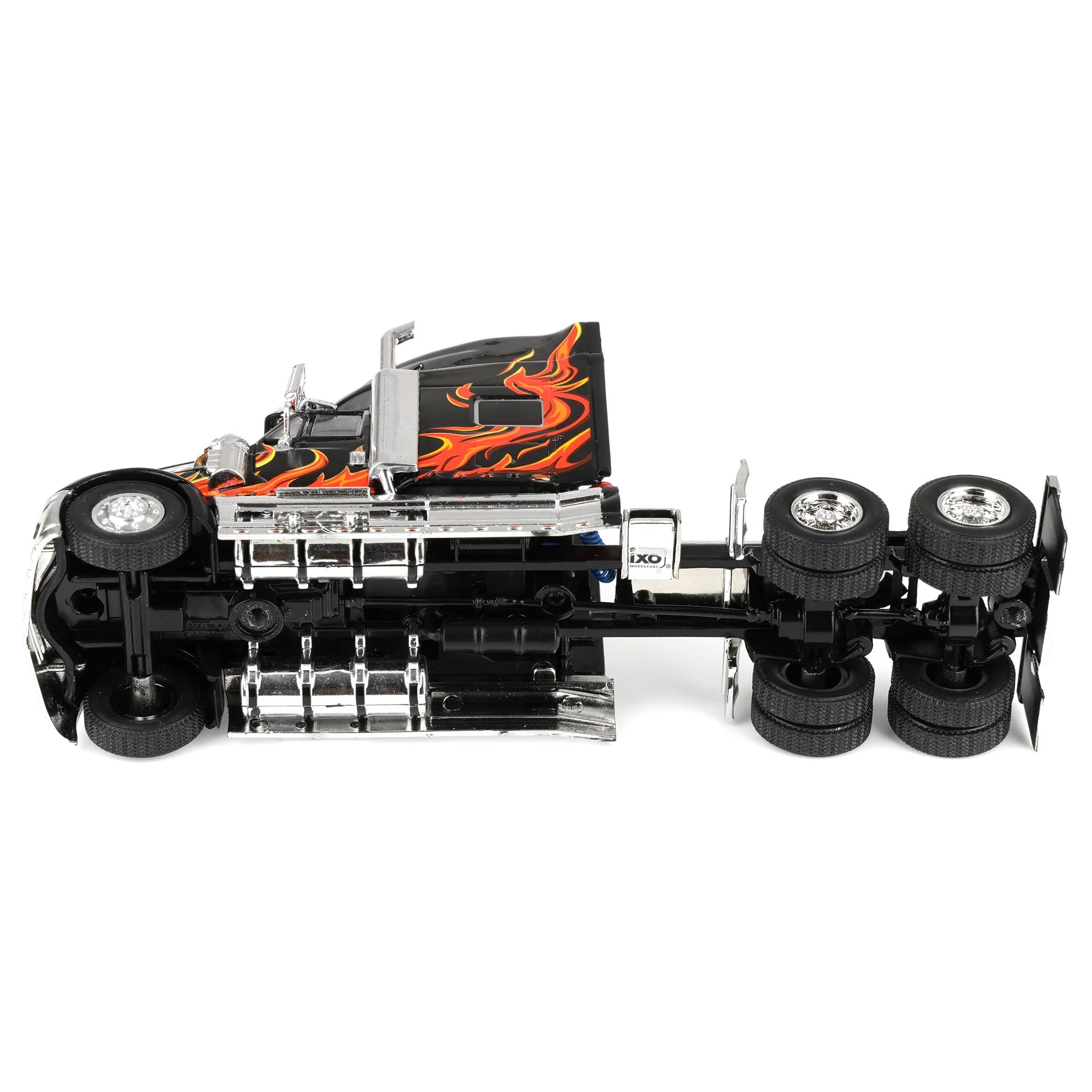 (B&D) 1/64 2010 International Lonestar Truck with High-Rise Sleeper by IXO America, Black with Flames - Damaged Box - Image 5