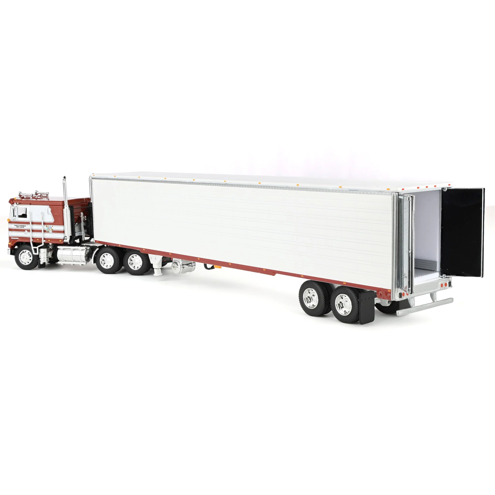 1/64 Jim Skrinar's Kenworth K100 COE Semi Truck with 53ft Utility Reefer Trailer, Red's Favorites, DCP by First Gear - Image 4