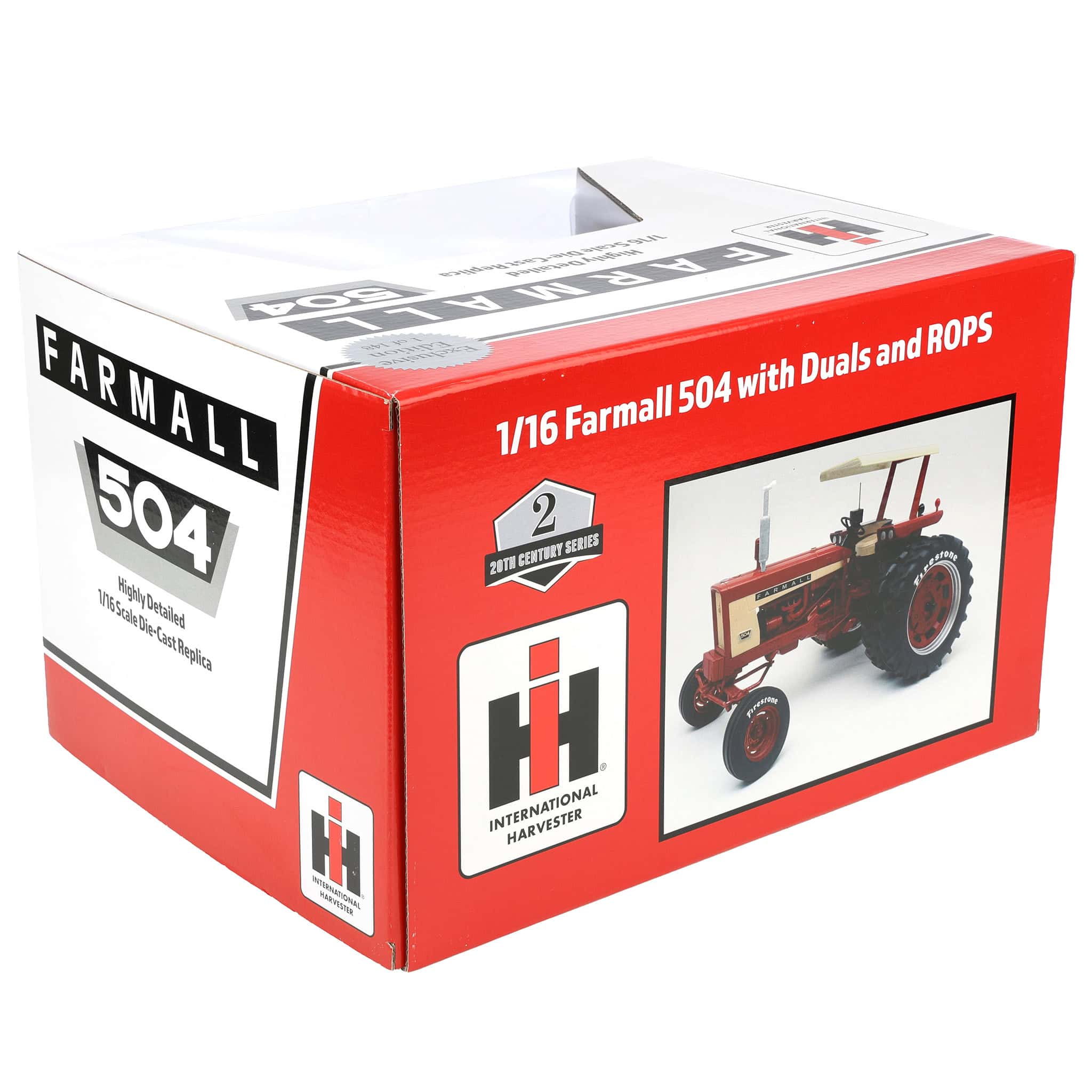 Black Chase Unit ~ 1/16 Farmall 504 Tractor with Firestone Tires & ROPS by SpecCast, 2nd in Outback Toys Exclusive 20th Century Series - Image 7