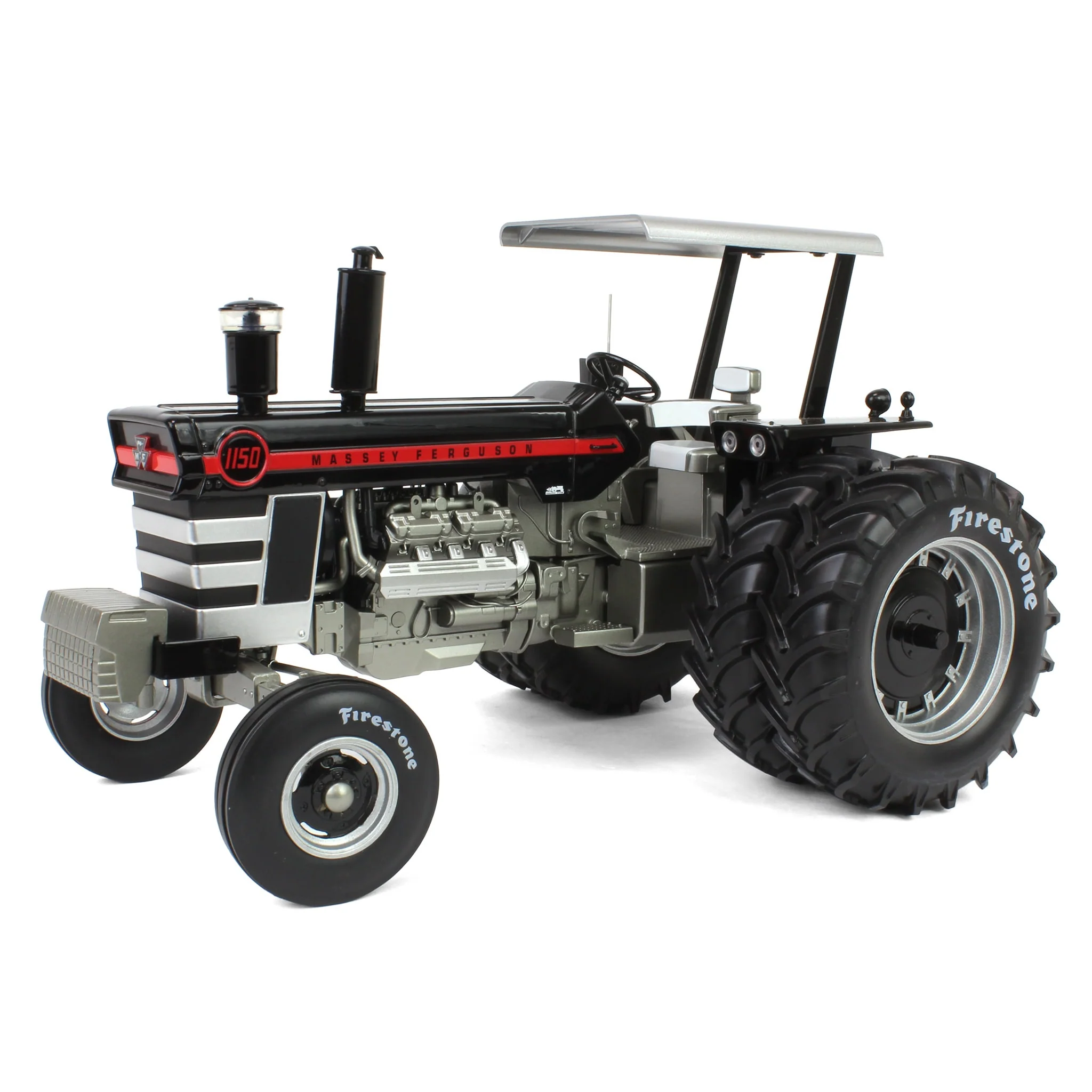 Black Chase Unit ~ 1/16 Massey Ferguson 1150 Tractor with Canopy, Rear Duals & Firestone Tires by SpecCast