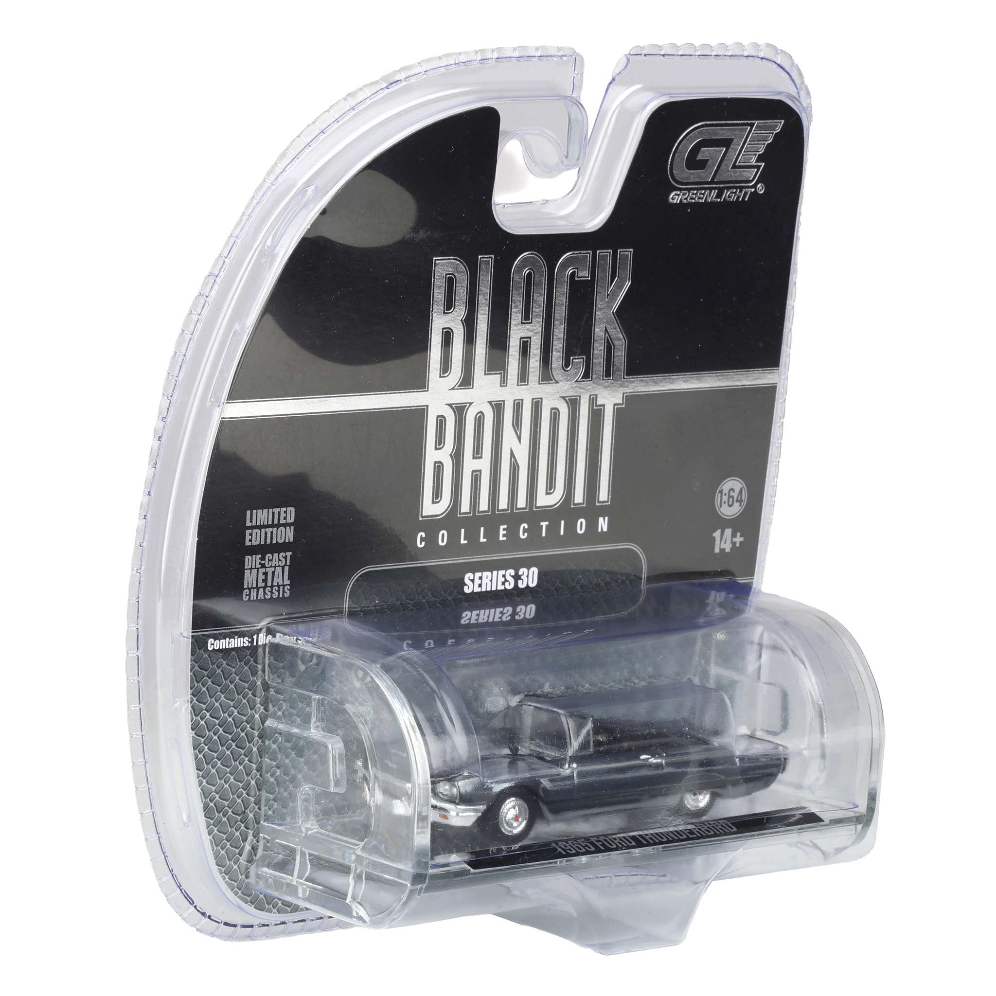 Black Chrome Chase ~ 1/64 1965 Ford Thunderbird with Tonneau Cover, Black Bandit Series 30 - Image 2