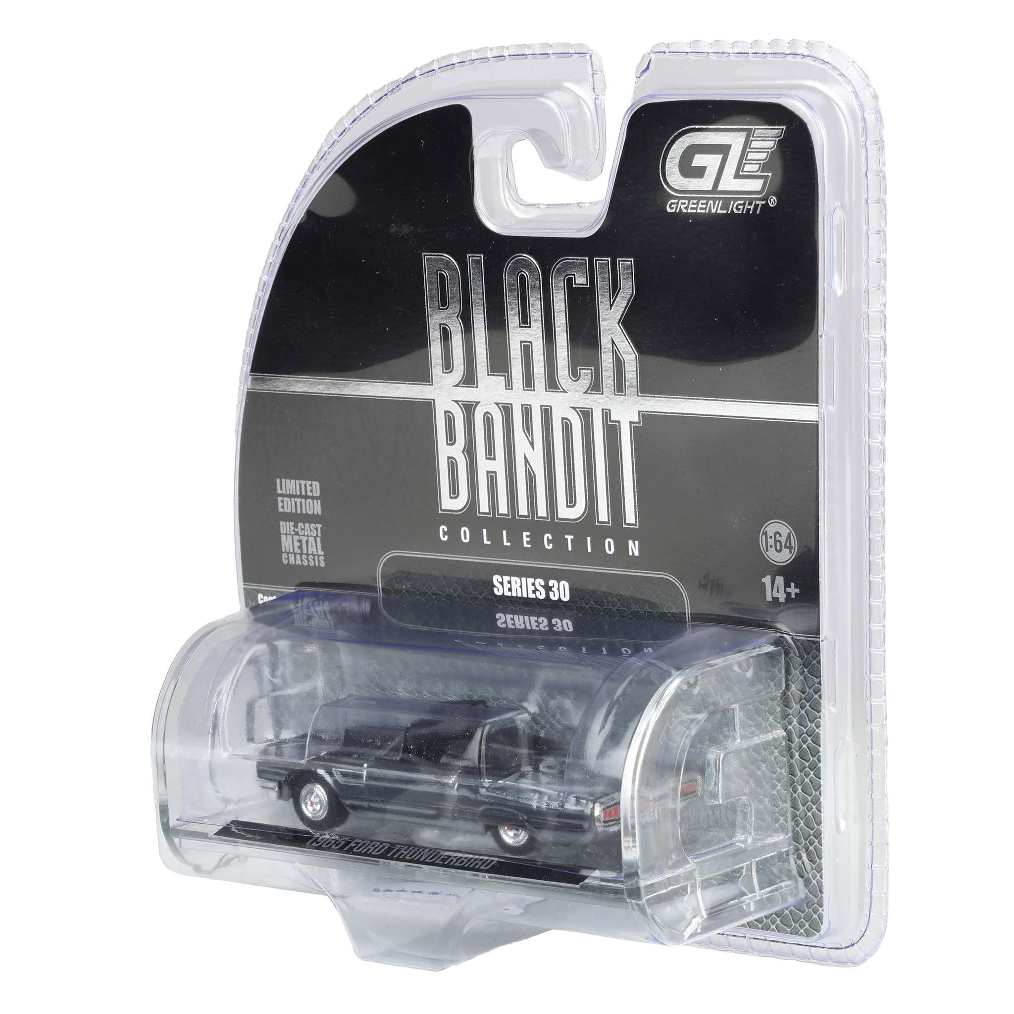Black Chrome Chase ~ 1/64 1965 Ford Thunderbird with Tonneau Cover, Black Bandit Series 30 - Image 3