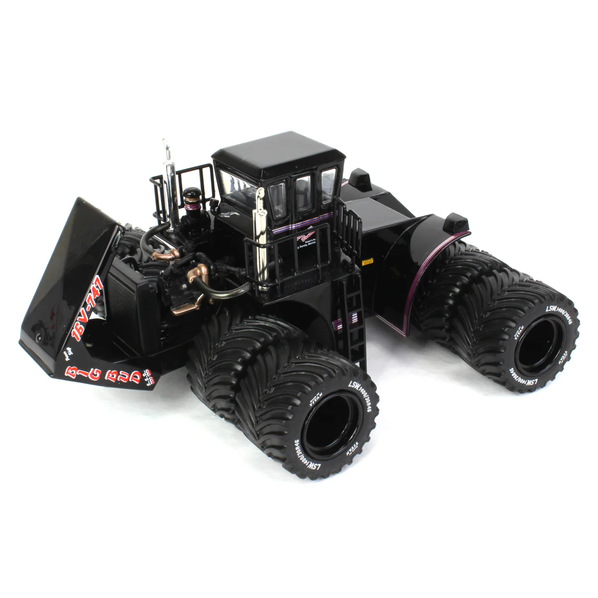 Black Edition ~ 1/64 Big Bud 16V-747 Silver Series Detroit 1100 HP Tractor with Titan Goodyear LSW Tires by First Gear - Image 5