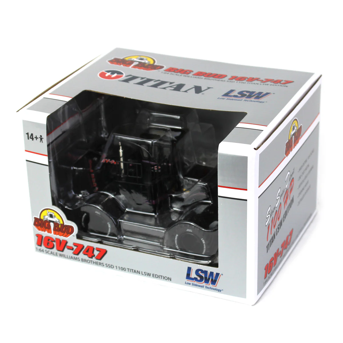 Black Edition ~ 1/64 Big Bud 16V-747 Silver Series Detroit 1100 HP Tractor with Titan Goodyear LSW Tires by First Gear - Image 6