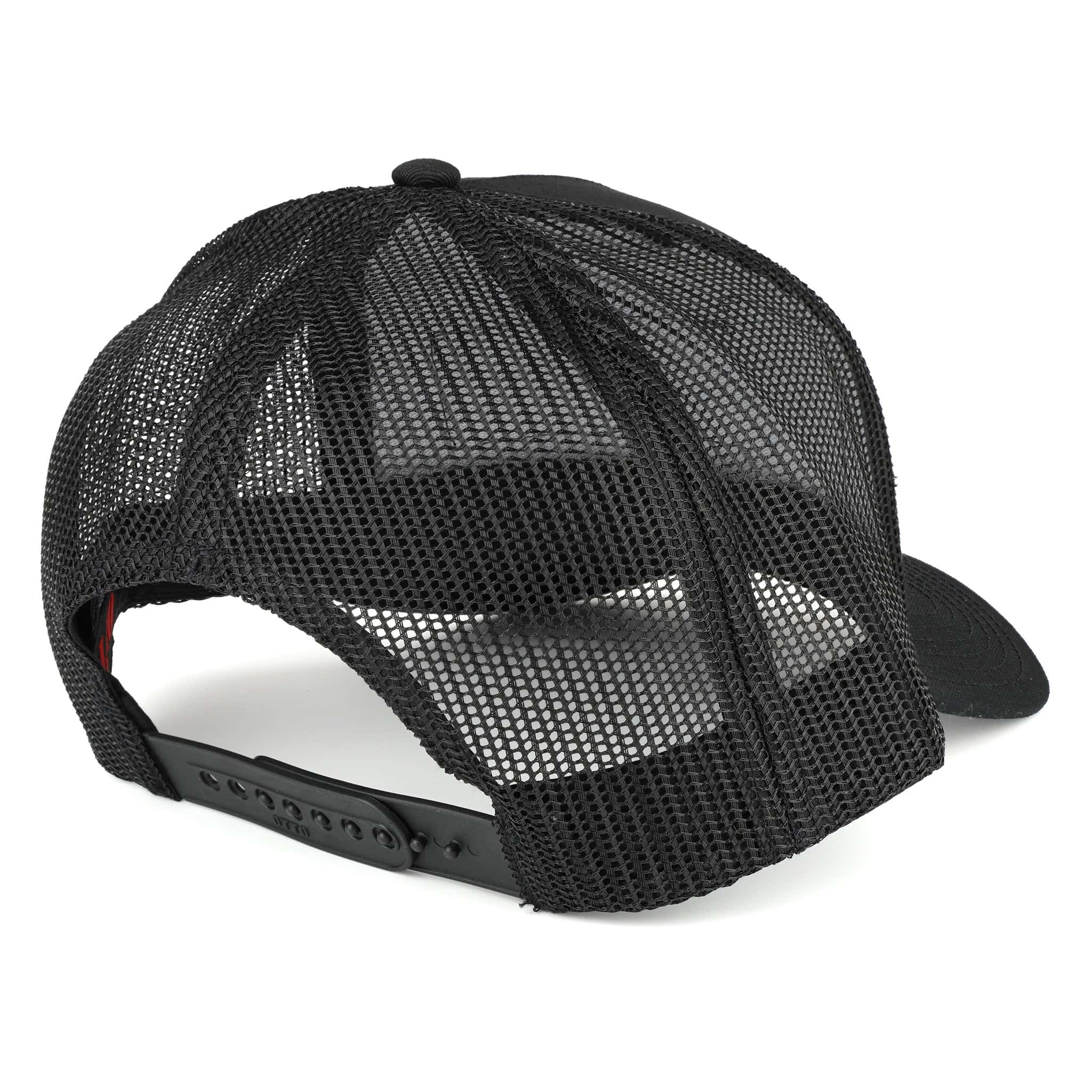 Black McCormick Deering Farmall Logo Mesh Back Trucker Hat - Image 4