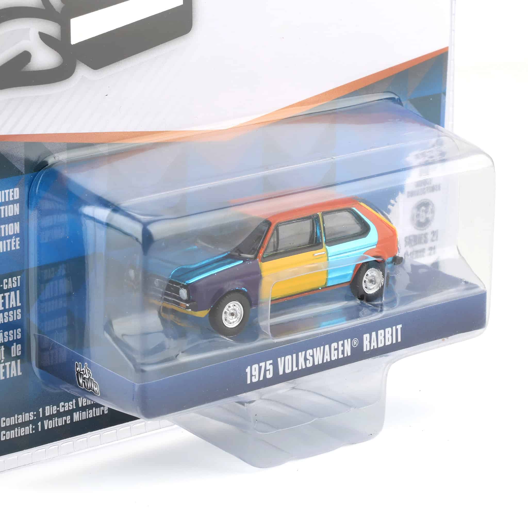 Blue Chrome Chase ~ 1/64 1975 Volkswagen Rabbit Harlequin Tribute, Club Vee-Dub Series 21 - Image 2