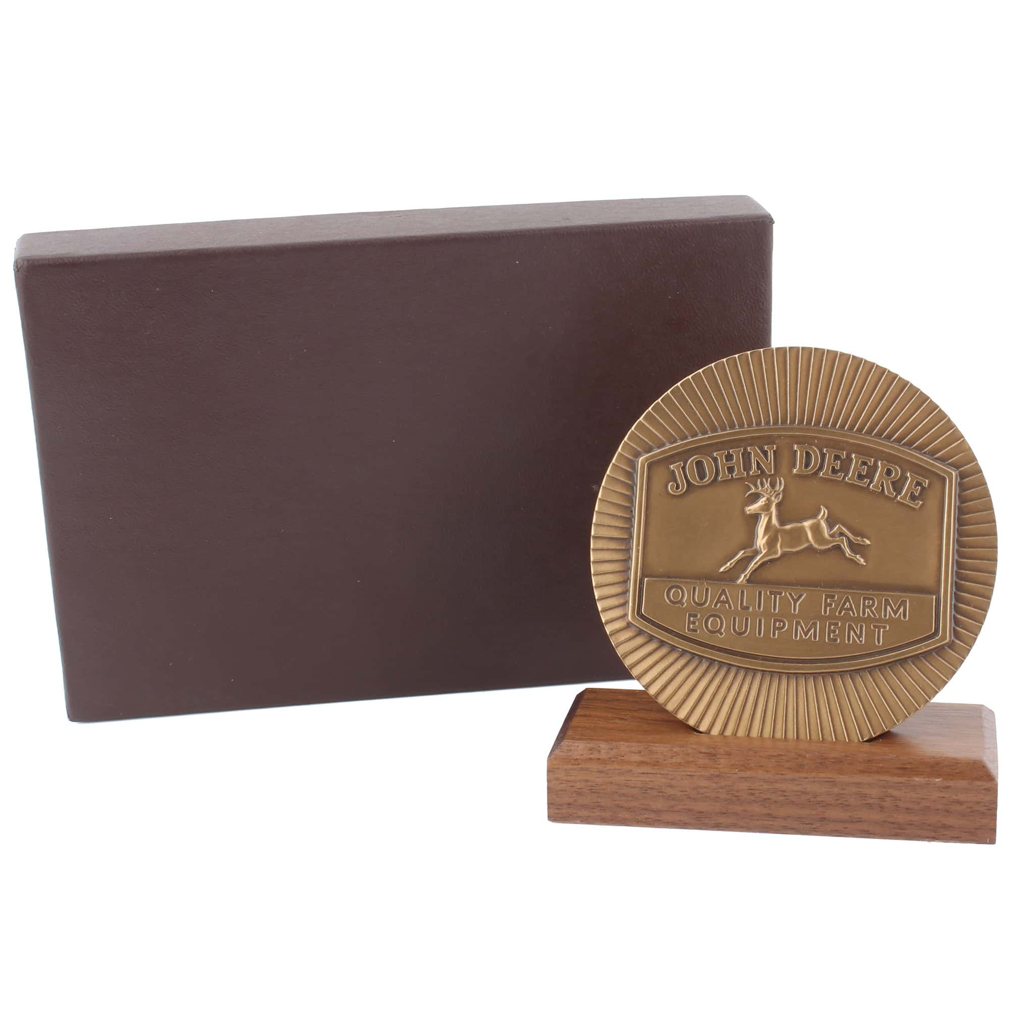 Bronze 1986 John Deere Calendar Medallion with 1941 Historical 4 Legged Deer Trademark