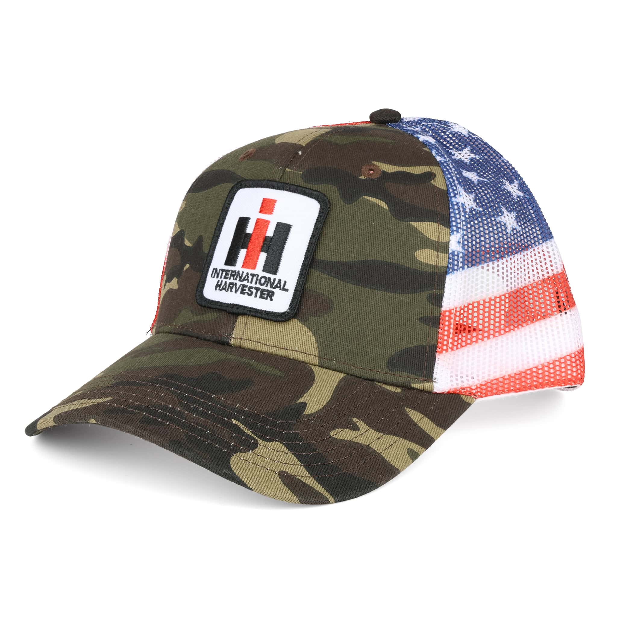 Camouflage & American Flag IH Logo Mesh Back Hat IHCF67