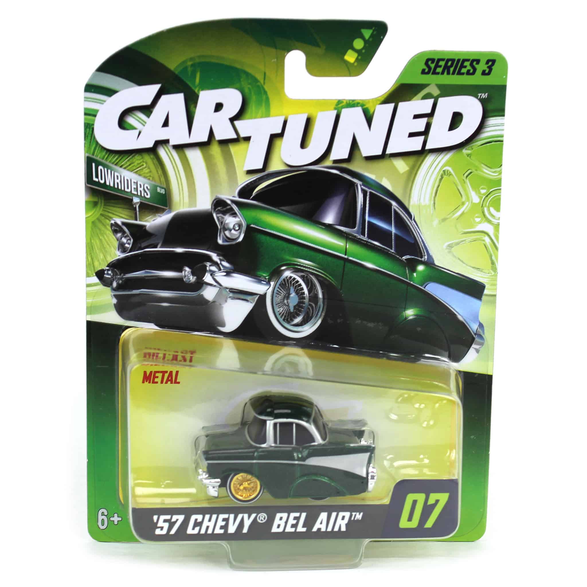 CarTuned 1957 Chevy Bel Air Lowrider, Green & Gold, Mainline Series 3