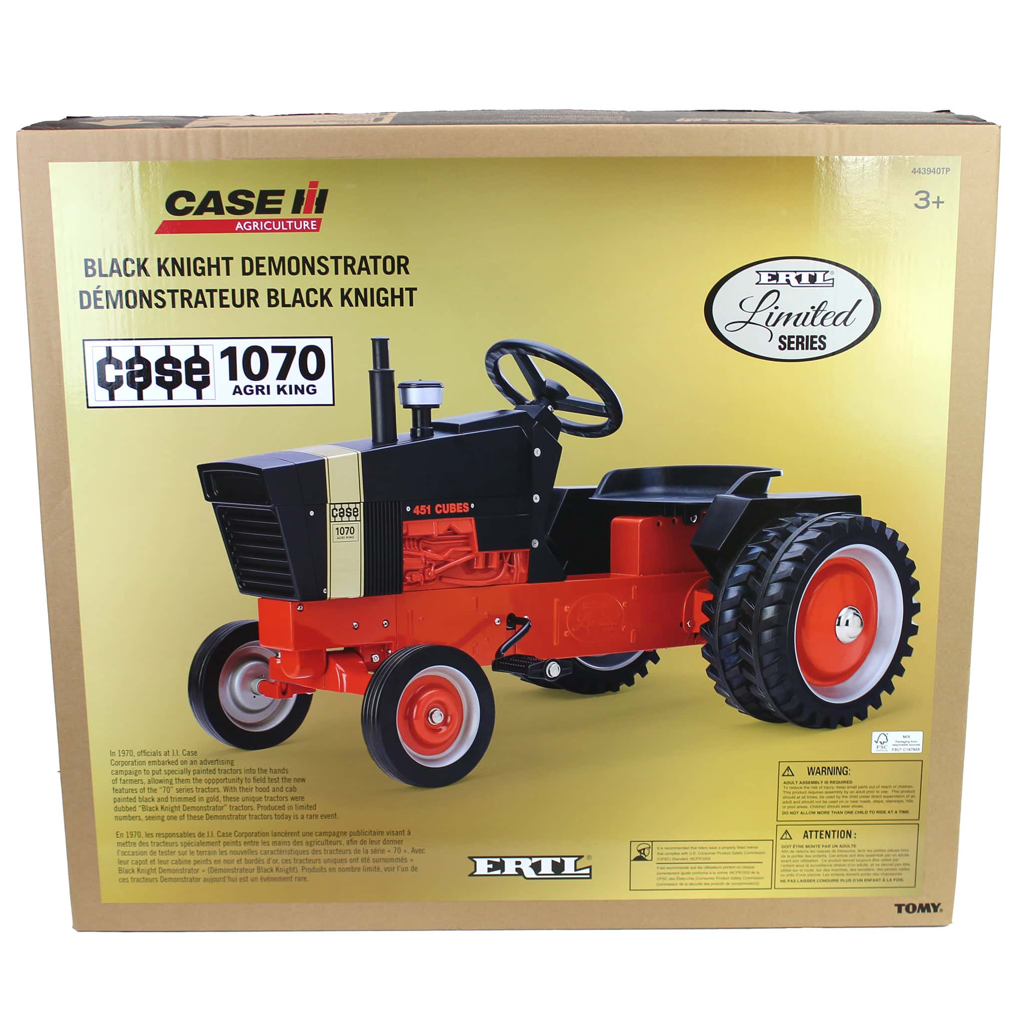 Case 1070 Agri King Black Knight Demonstrator Pedal Tractor with Rear Duals, ERTL Limited Series - Image 5