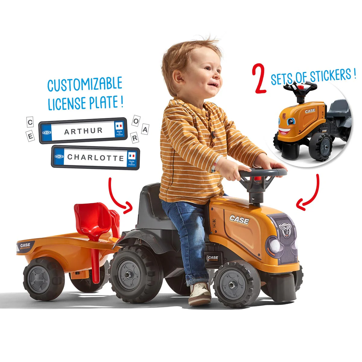 Case CE Construction Push Along with Trailer with Tools! - Image 3