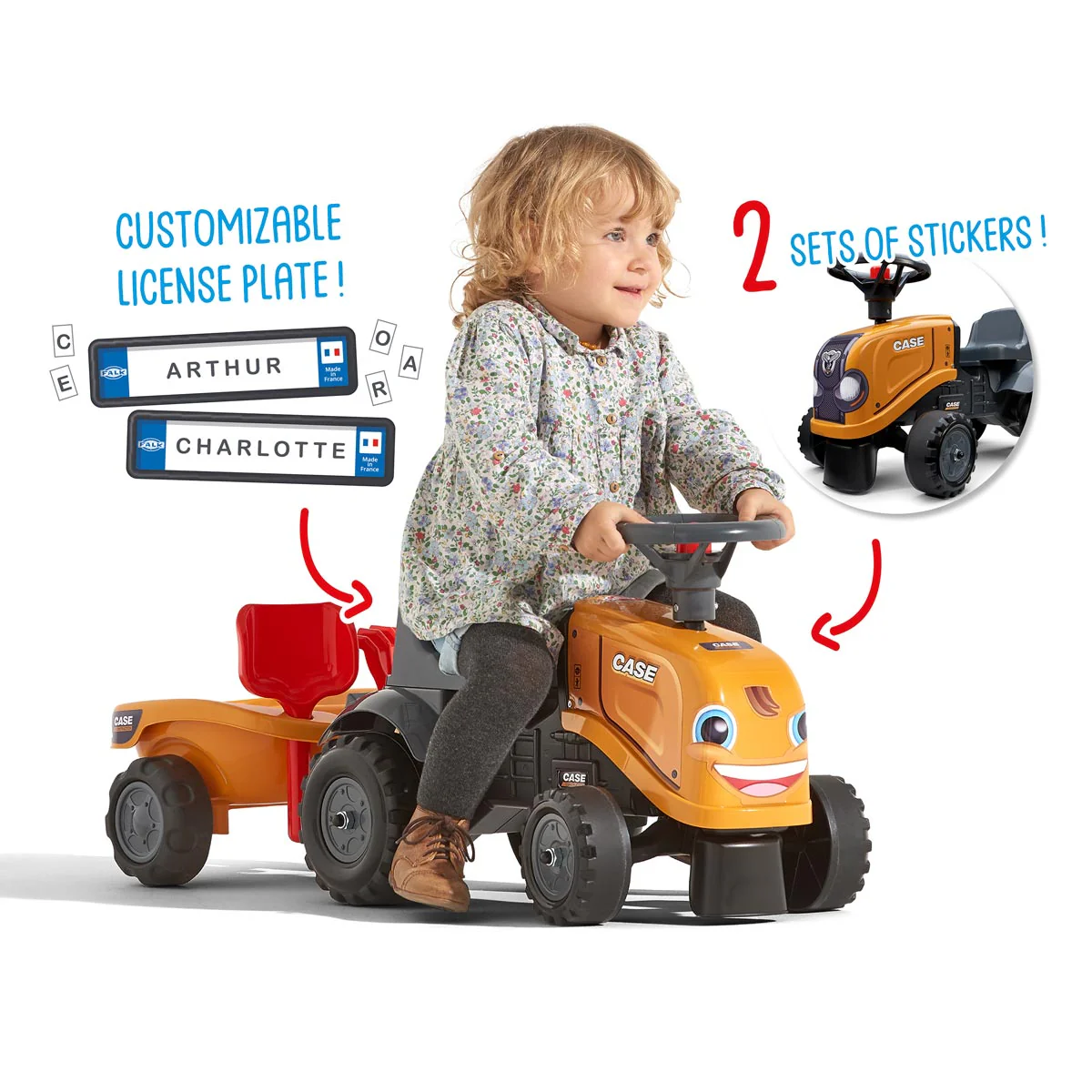 Case CE Construction Push Along with Trailer with Tools! - Image 4