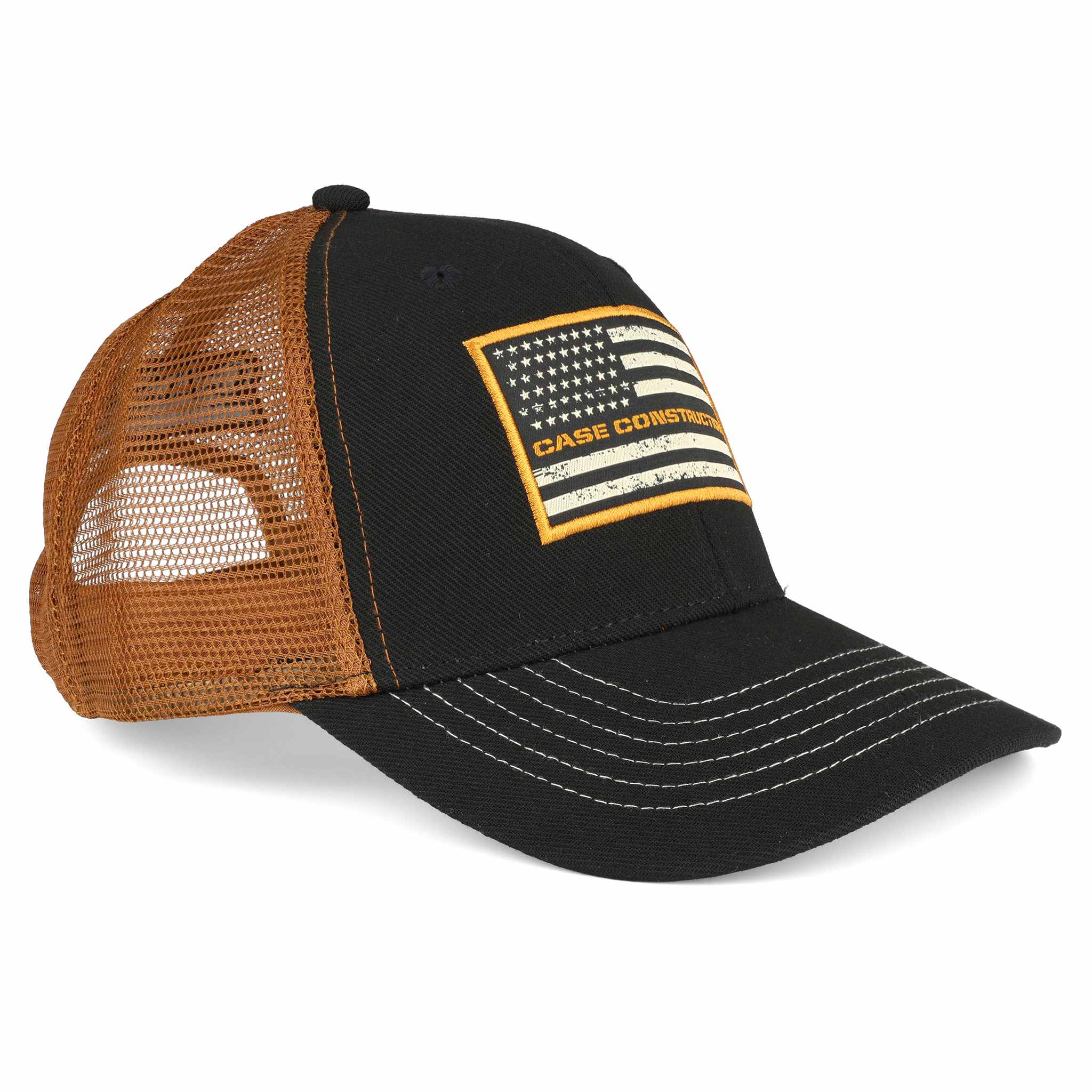 Case Construction American Flag Cap with Black Front & Power Tan Back - Image 2