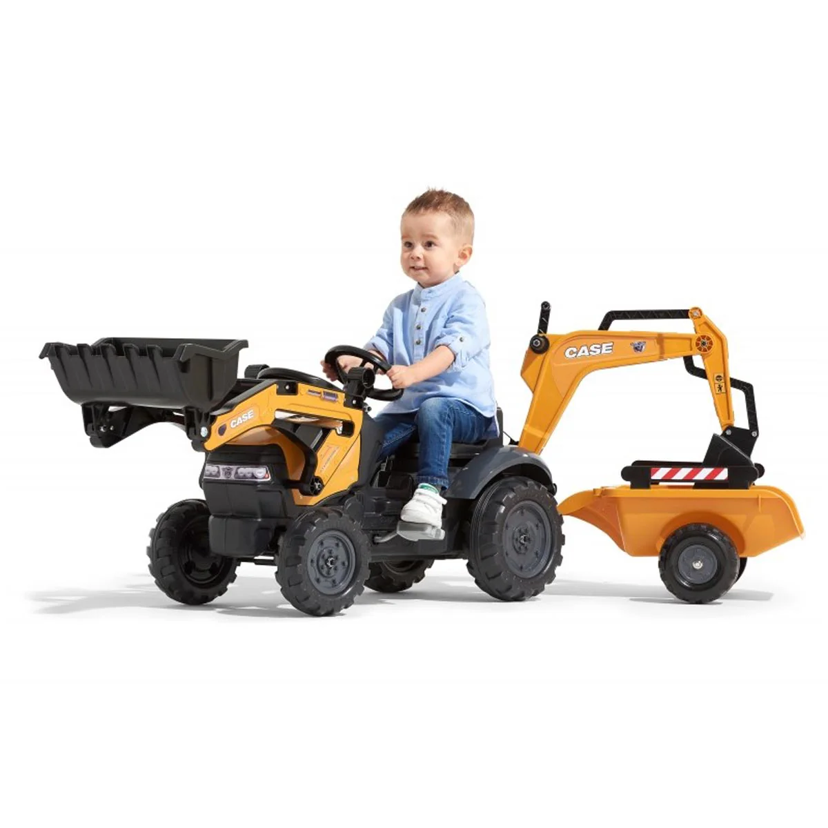 Case Construction Pedal Backhoe with Rear Excavator and Trailer - Image 4