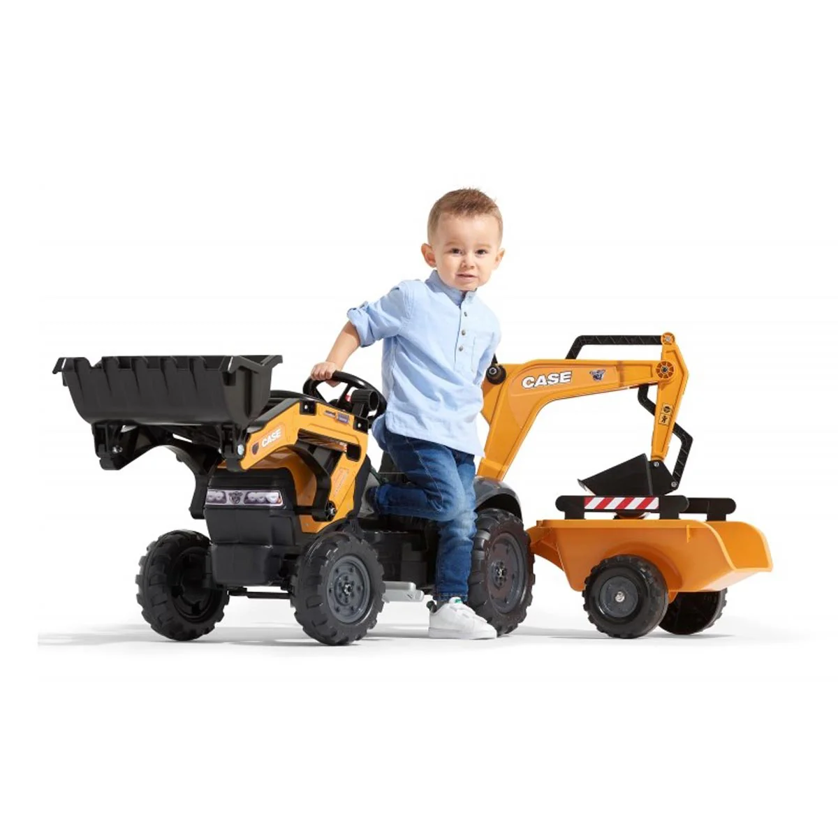 Case Construction Pedal Backhoe with Rear Excavator and Trailer - Image 5