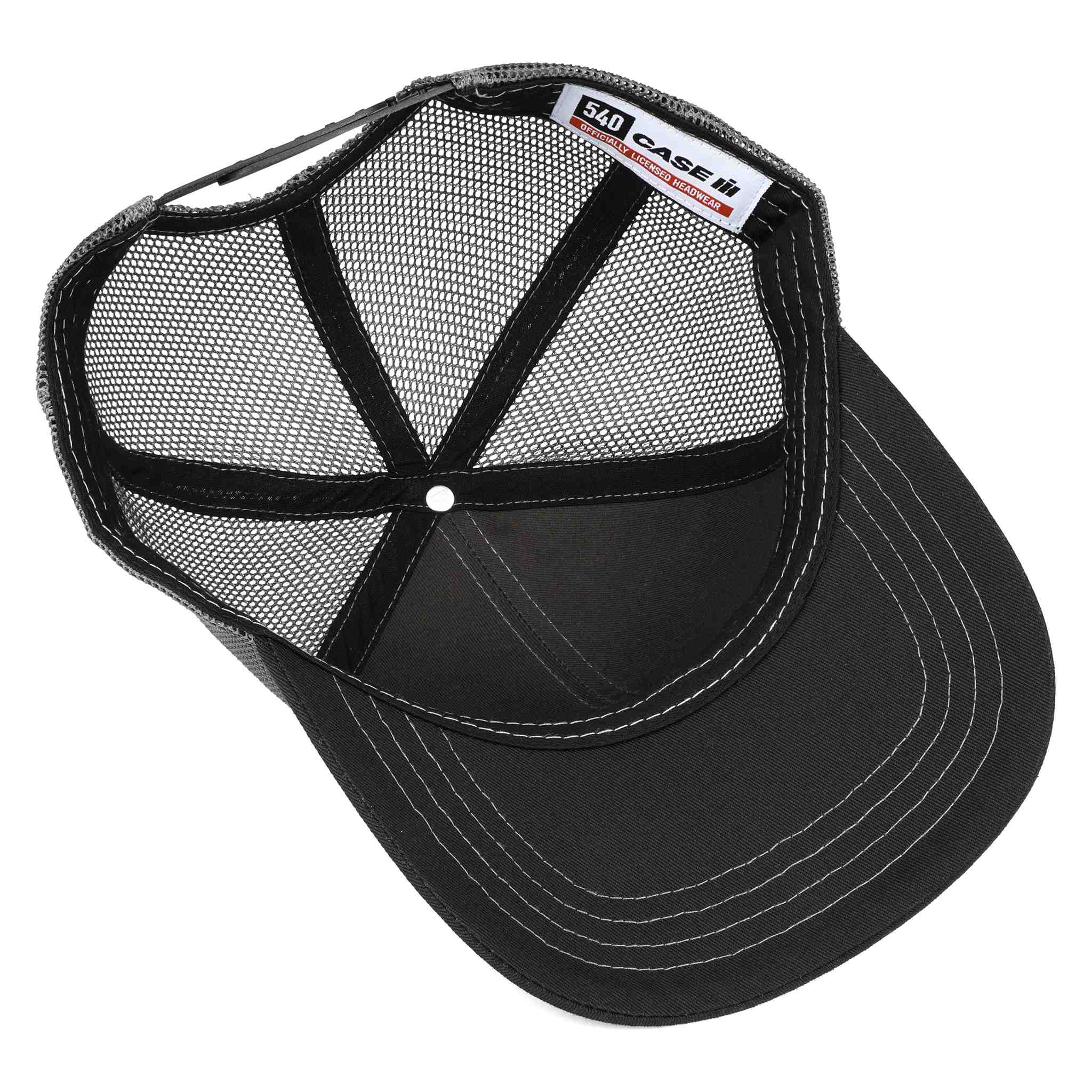 Case IH Black & White Mesh Back Rubber American Flag Patch Trucker Cap - Image 4
