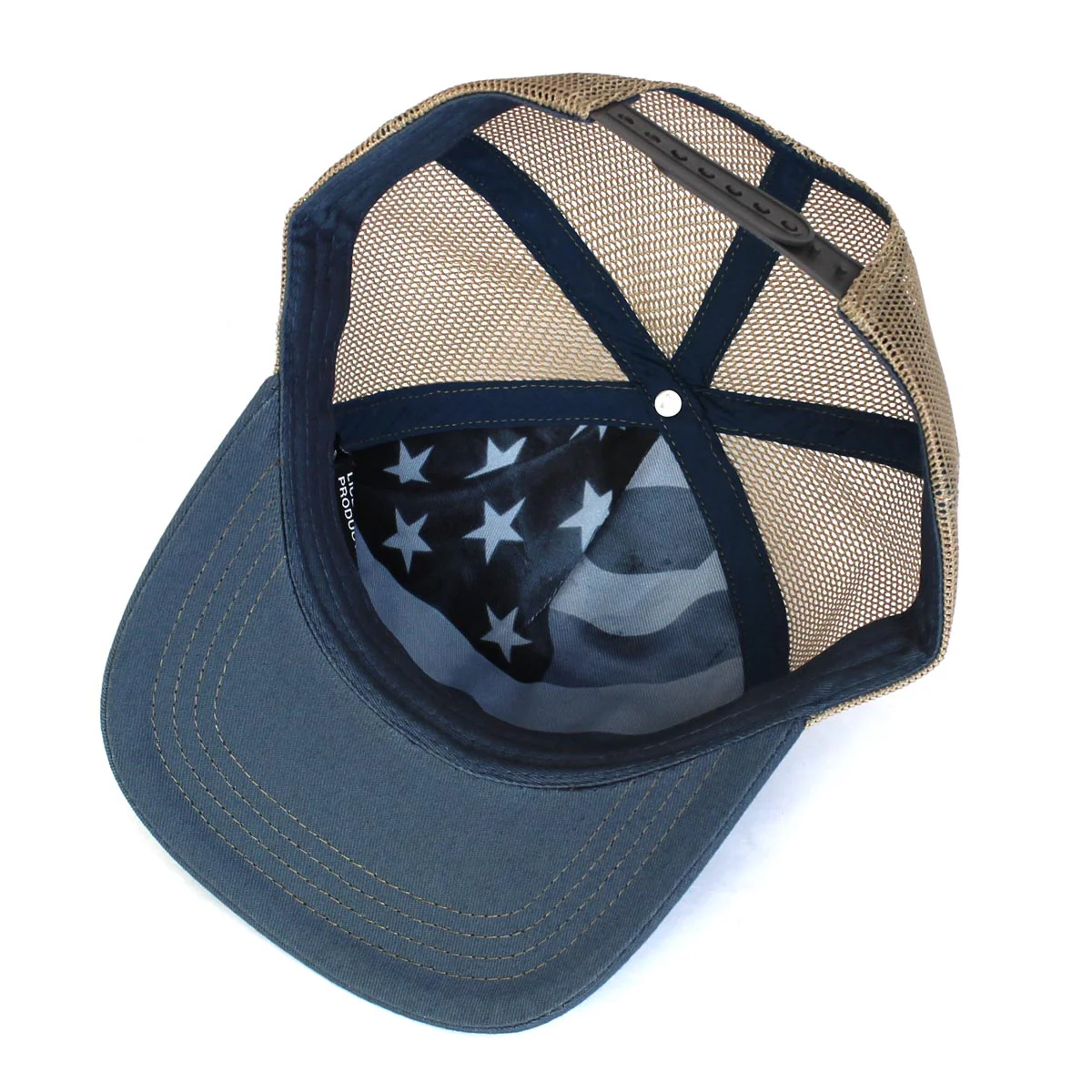 Case IH Vintage Blue Twill Trucker Cap with Ivory Mesh Back - Image 2