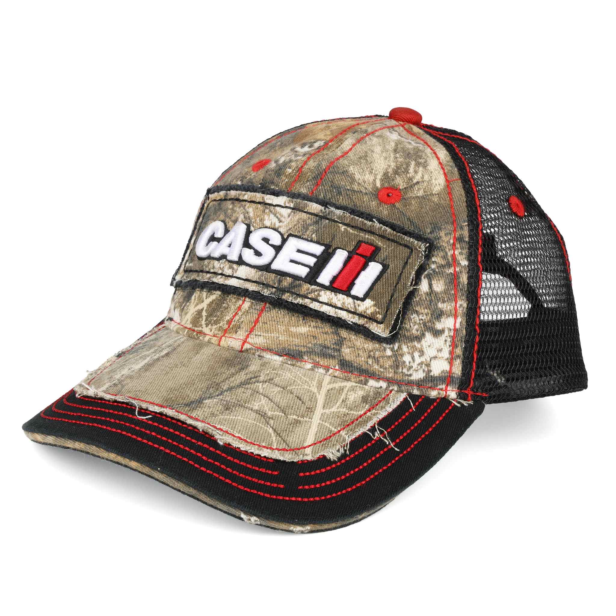Case IH YOUTH cap distress with Camo and Black Mesh