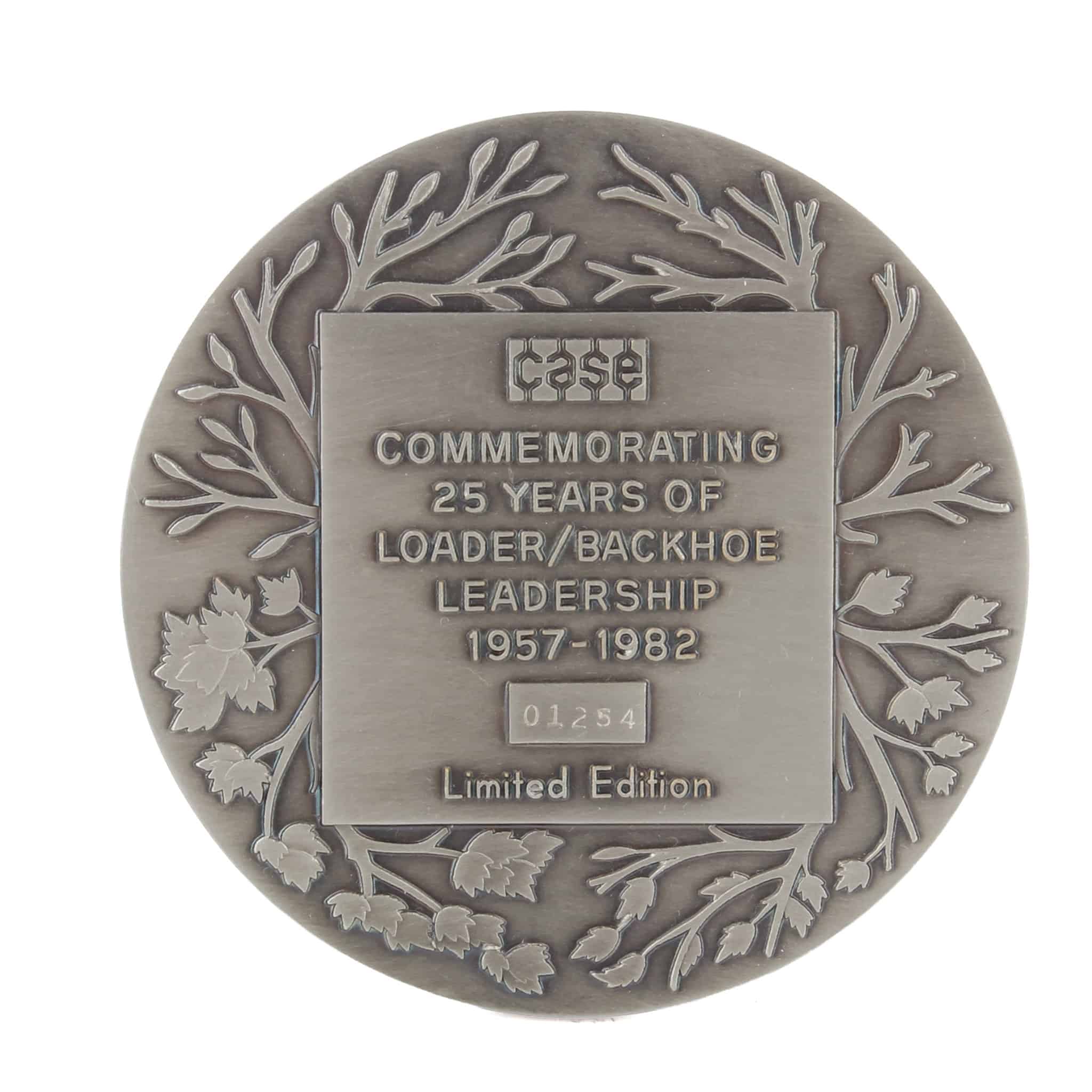 Case Silver Anniversary 580D Loader Backhoe Medallion 1982 LE by Medallic Art Co - Image 2