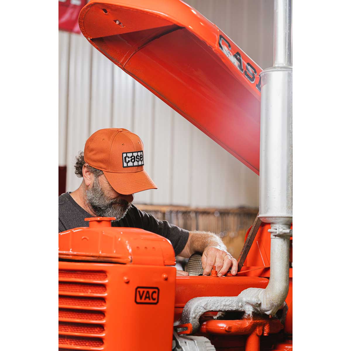 Case Solid Burnt Orange Tread Logo Hat - Image 3