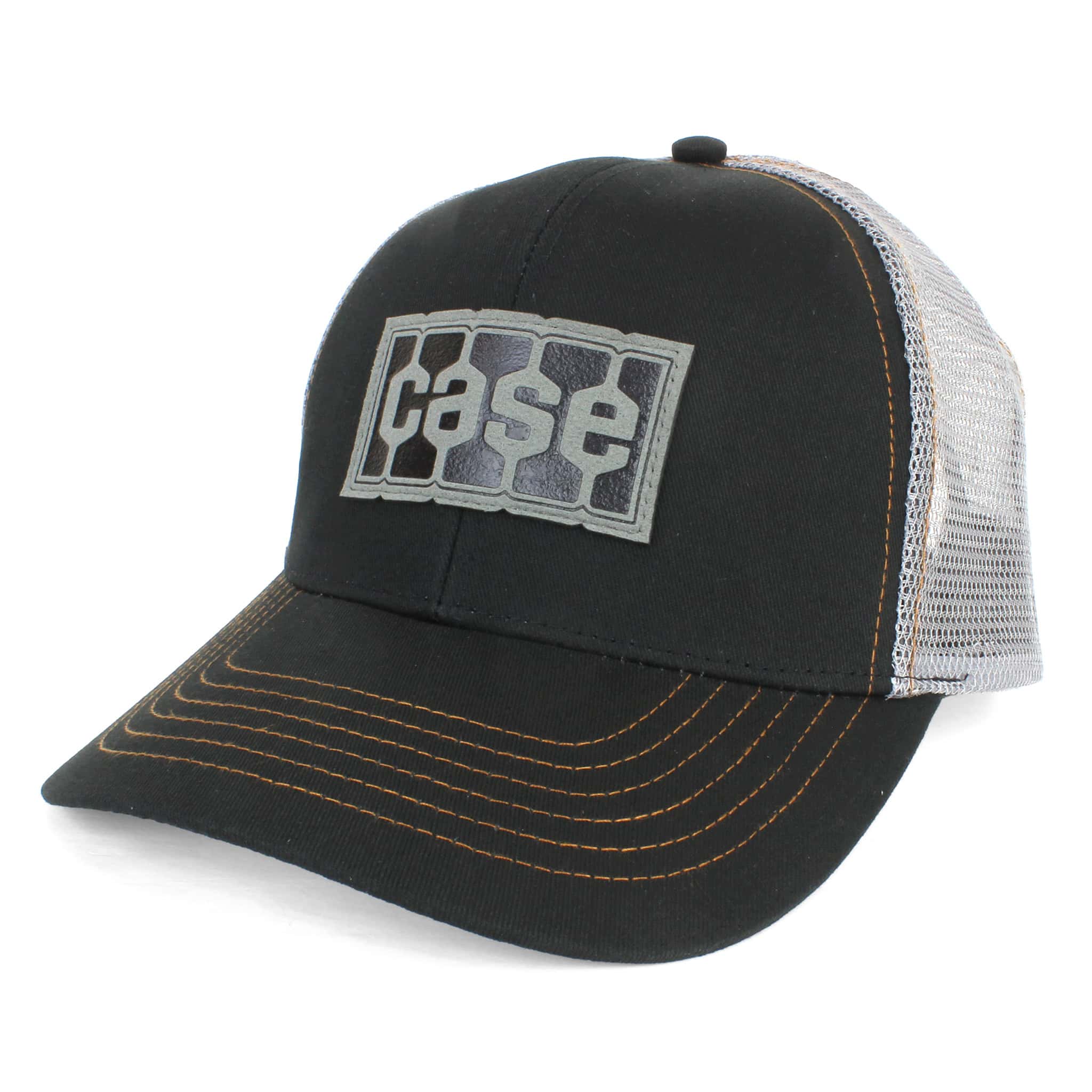 Case Tread Logo Cap with Mesh Back, Black & Gray