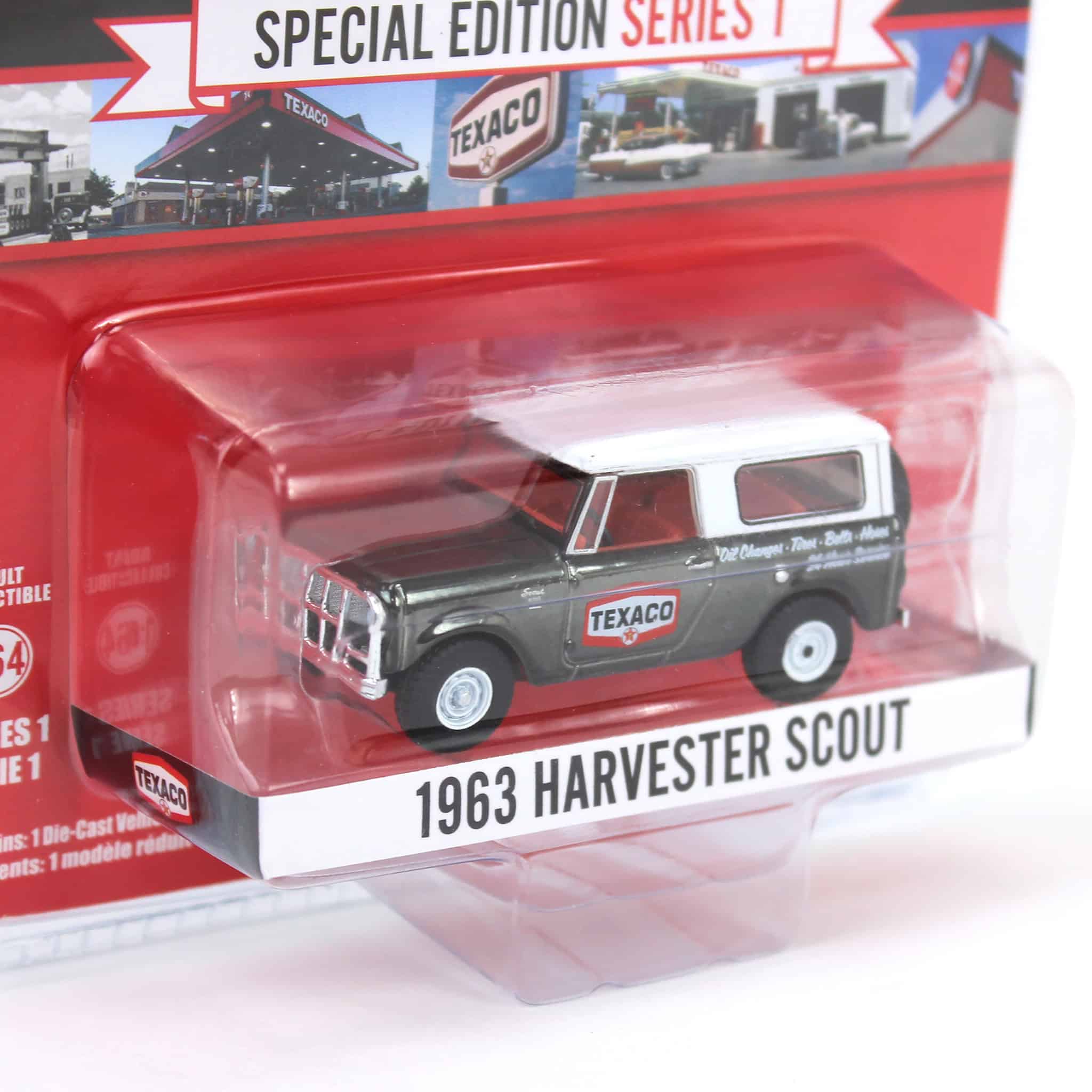Charcoal Chrome Super Chase ~ 1/64 1963 Harvester Scout, Texaco Special Edition Series 1 - Image 2