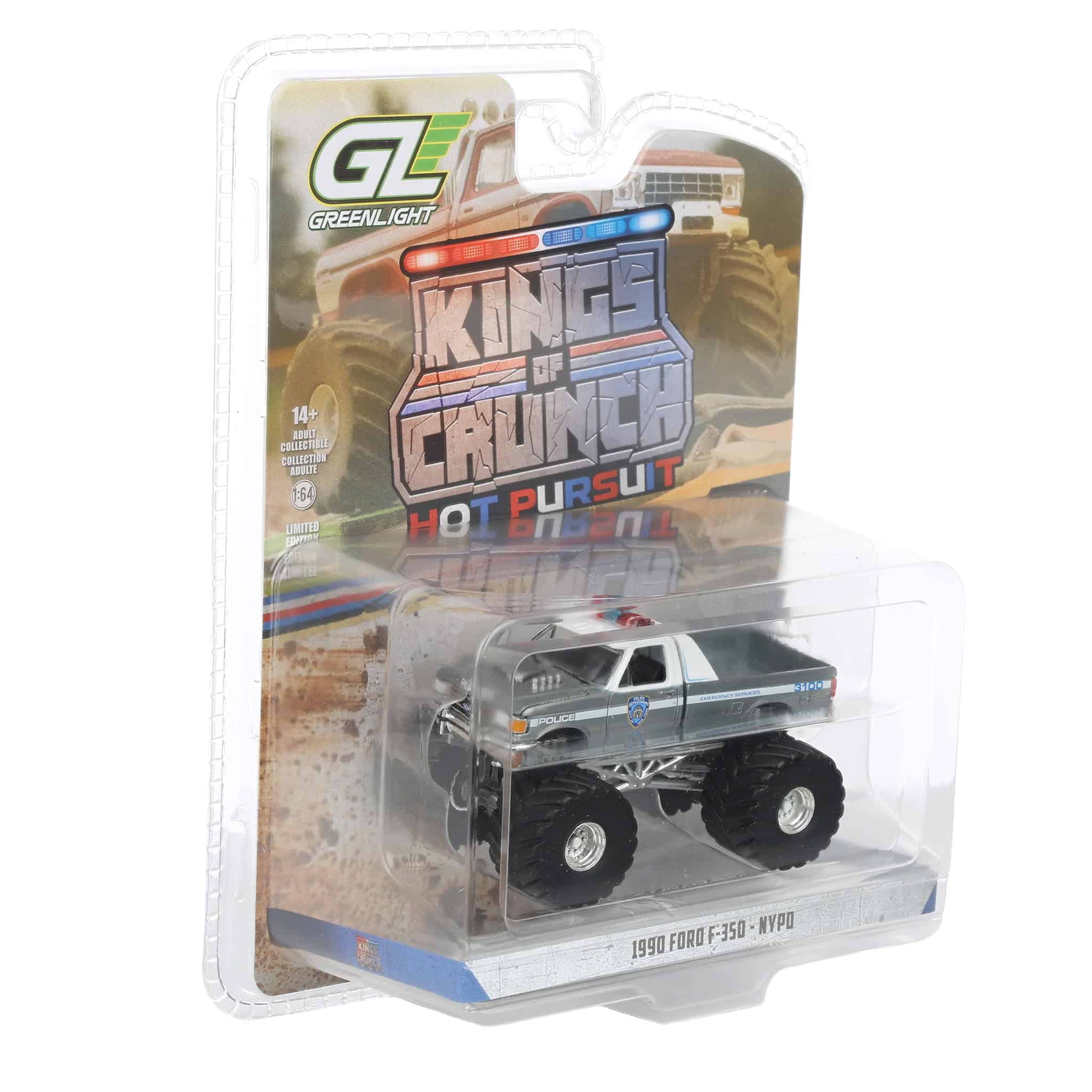 Raw Chase Unit ~ 1/64 1990 Ford F-350, NYPD, Kings of Crunch x Hot Pursuit Special Edition Series 17 - Image 2