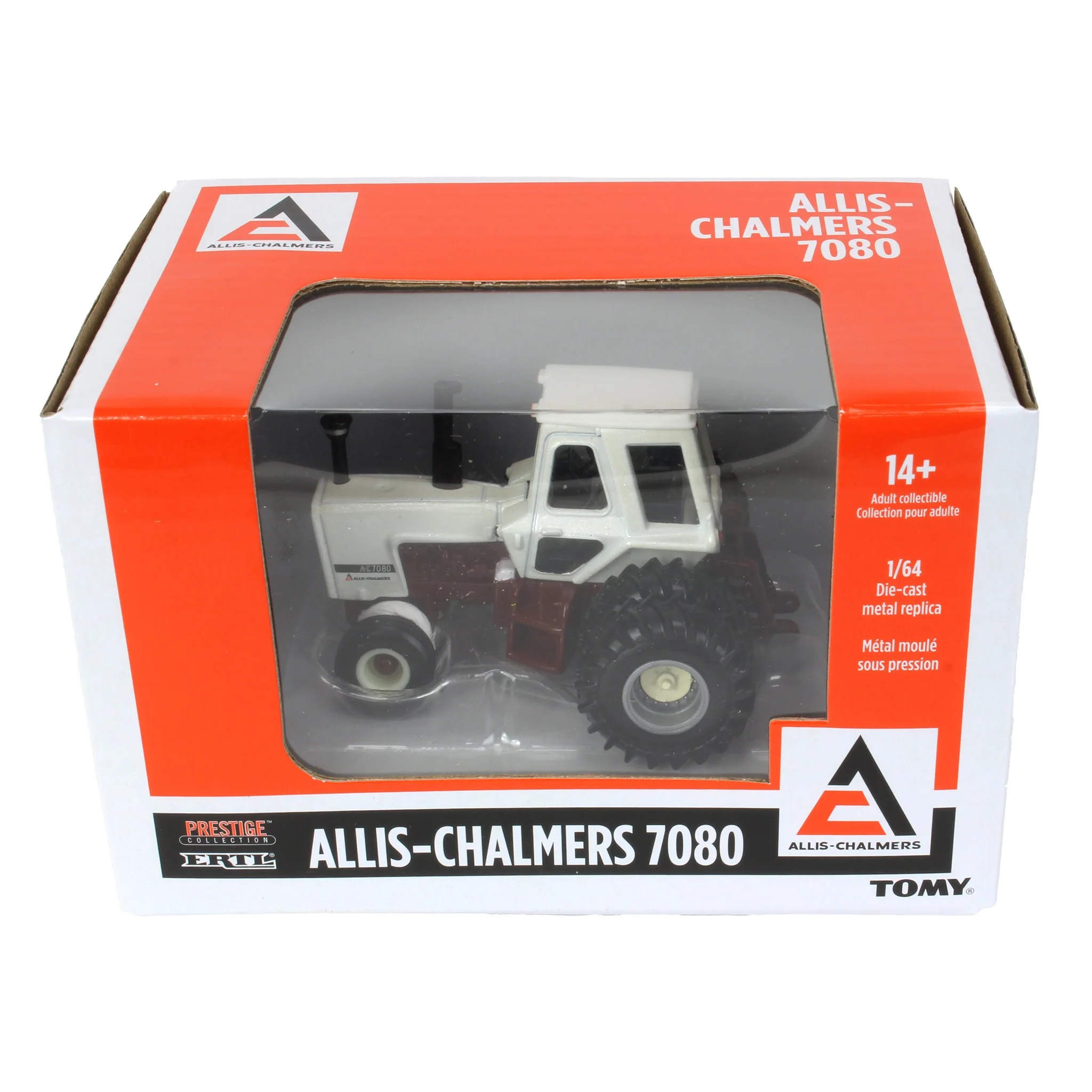 Chase Unit ~ 1/64 Allis Chalmers 7080 Maroon Belly Tractor with Rear Duals by ERTL - Image 2