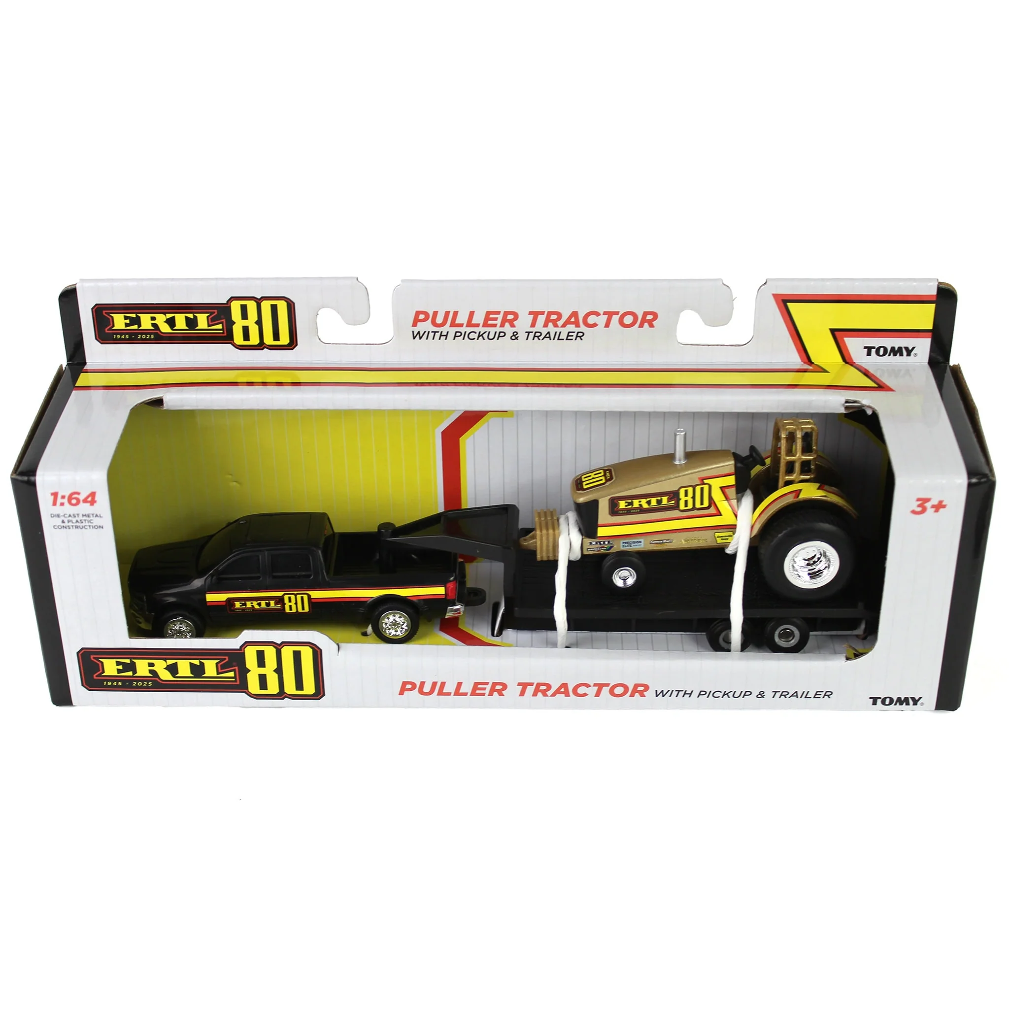 Chase Unit ~ 1/64 ERTL 80th Anniversary Pulling Tractor with Pickup Truck & Trailer - Image 2