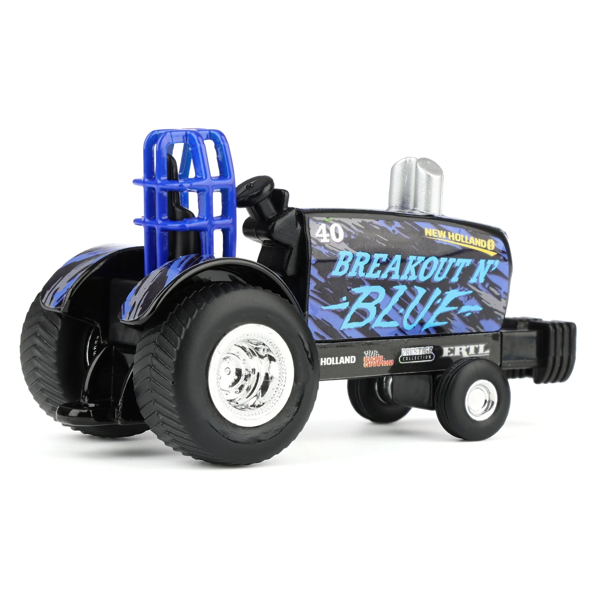 Chase Unit ~ 1/64 New Holland Pulling Tractor Toy, "Breakout N' Blue" - Image 3