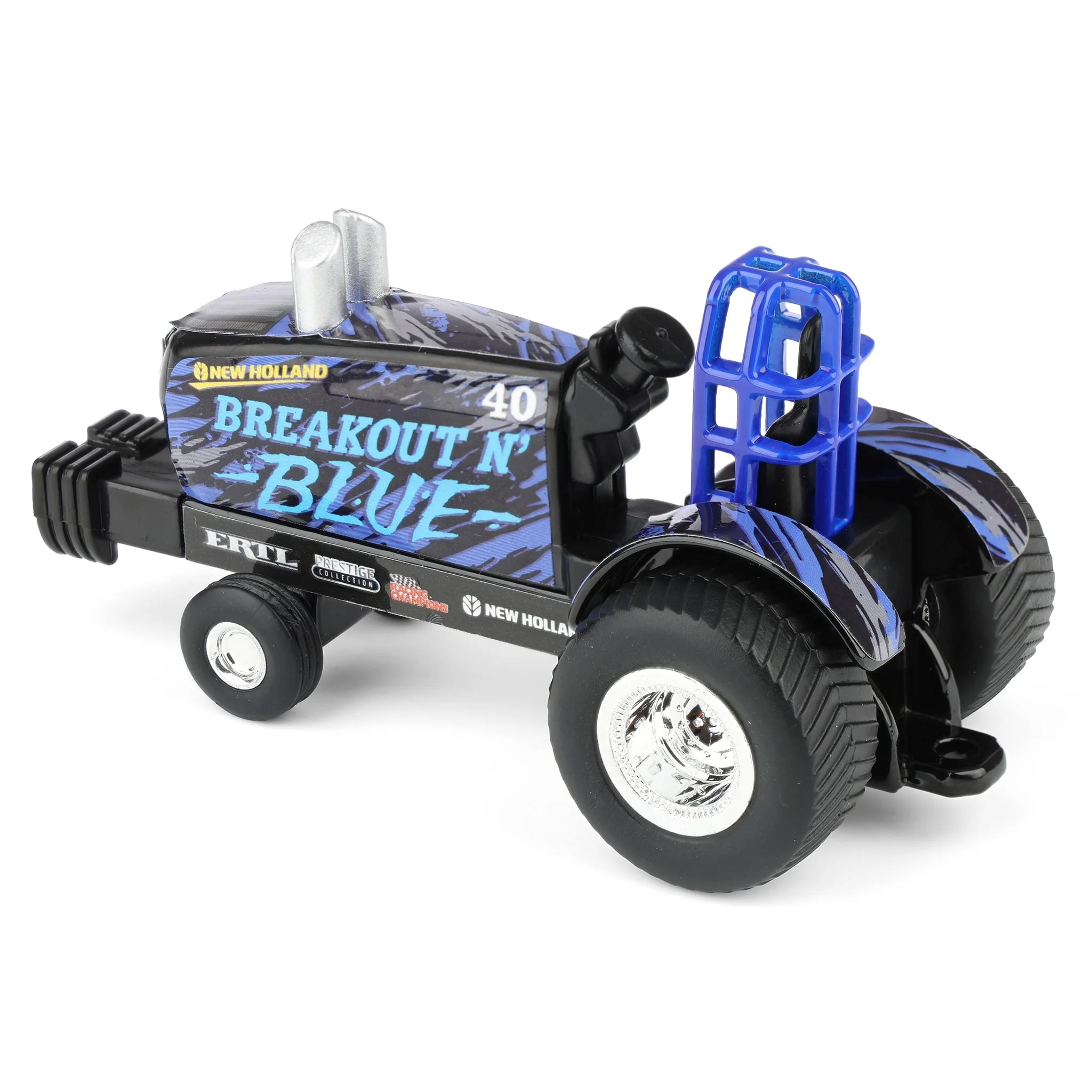 Chase Unit ~ 1/64 New Holland Pulling Tractor Toy, "Breakout N' Blue" - Image 4