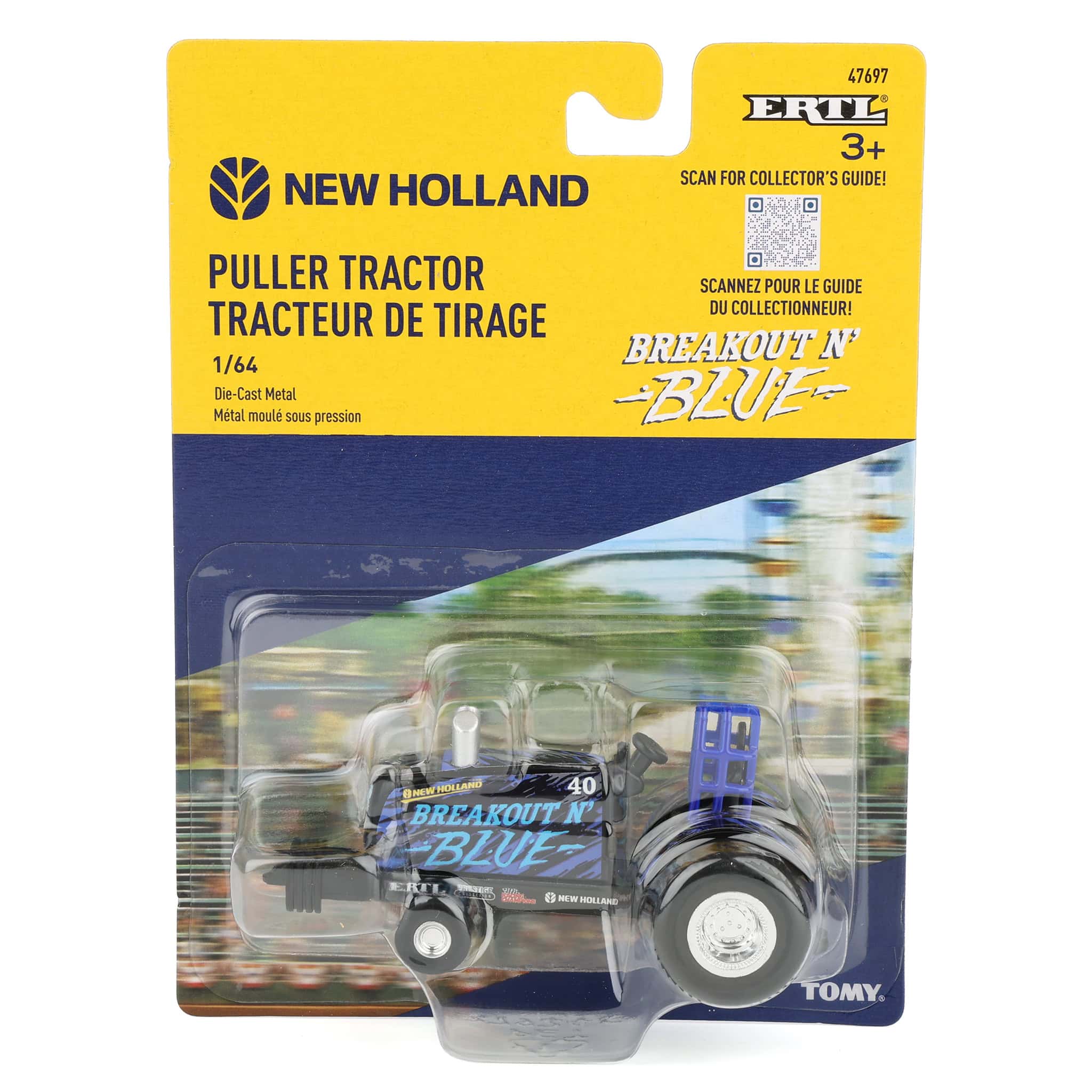 Chase Unit ~ 1/64 New Holland Pulling Tractor Toy, "Breakout N' Blue" - Image 5