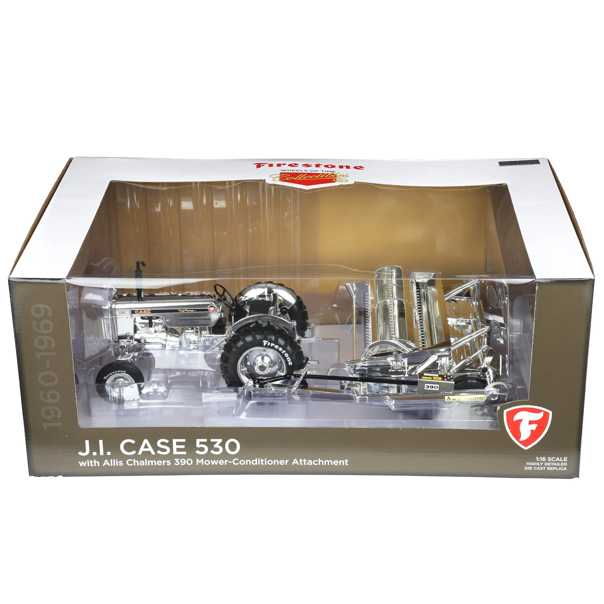 Chrome ~ 1/16 Case 530 Tractor with Wide Front & Allis Chalmers 390 Mower Conditioner by SpecCast, 2026 Firestone Series