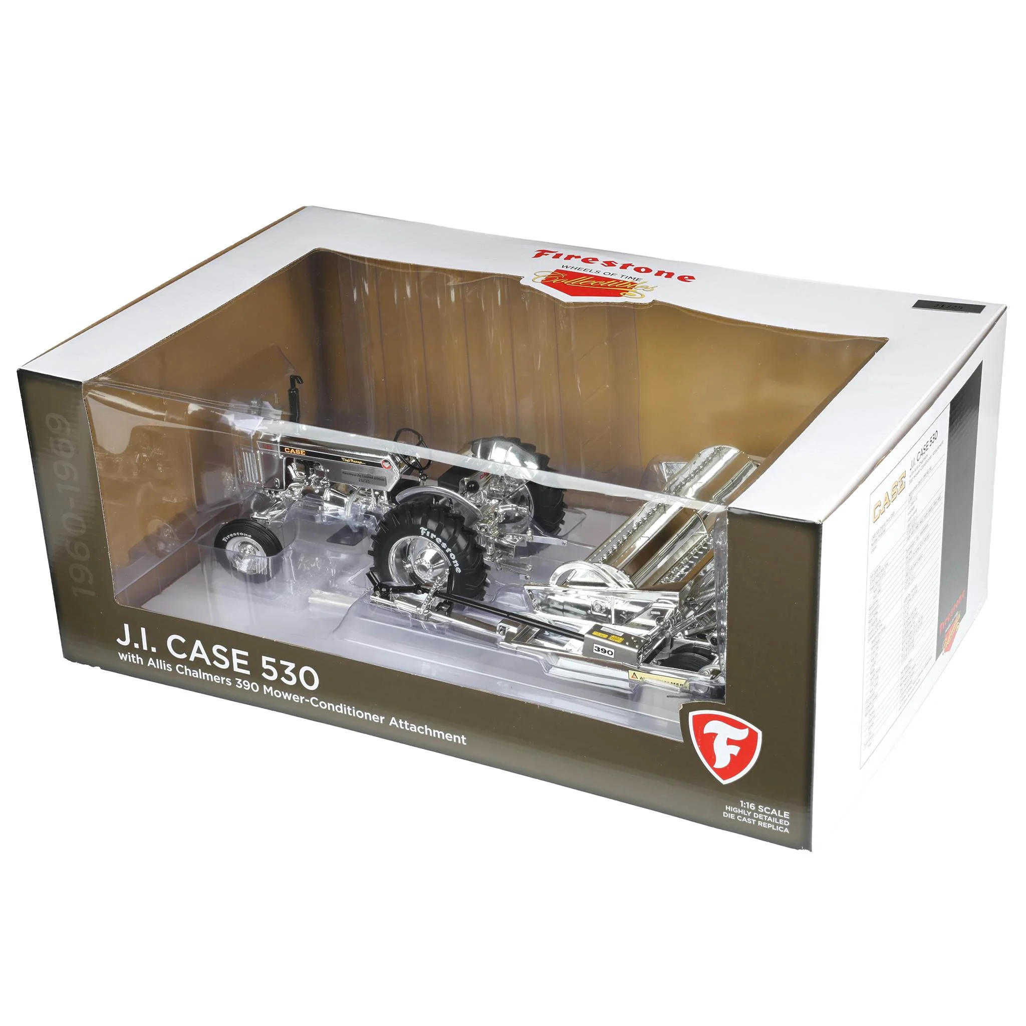 Chrome ~ 1/16 Case 530 Tractor with Wide Front & Allis Chalmers 390 Mower Conditioner by SpecCast, 2026 Firestone Series - Image 2