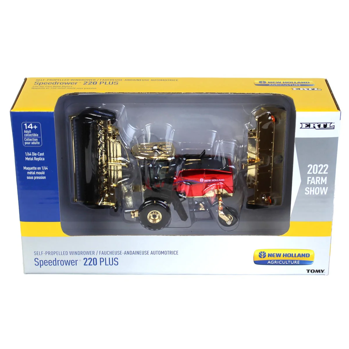 Chrome Chase Unit ~ 1/64 New Holland Speedrower 220 PLUS SP Windrower with Disc Head & Sickle Head by ERTL, 2022 Farm Show - Image 6