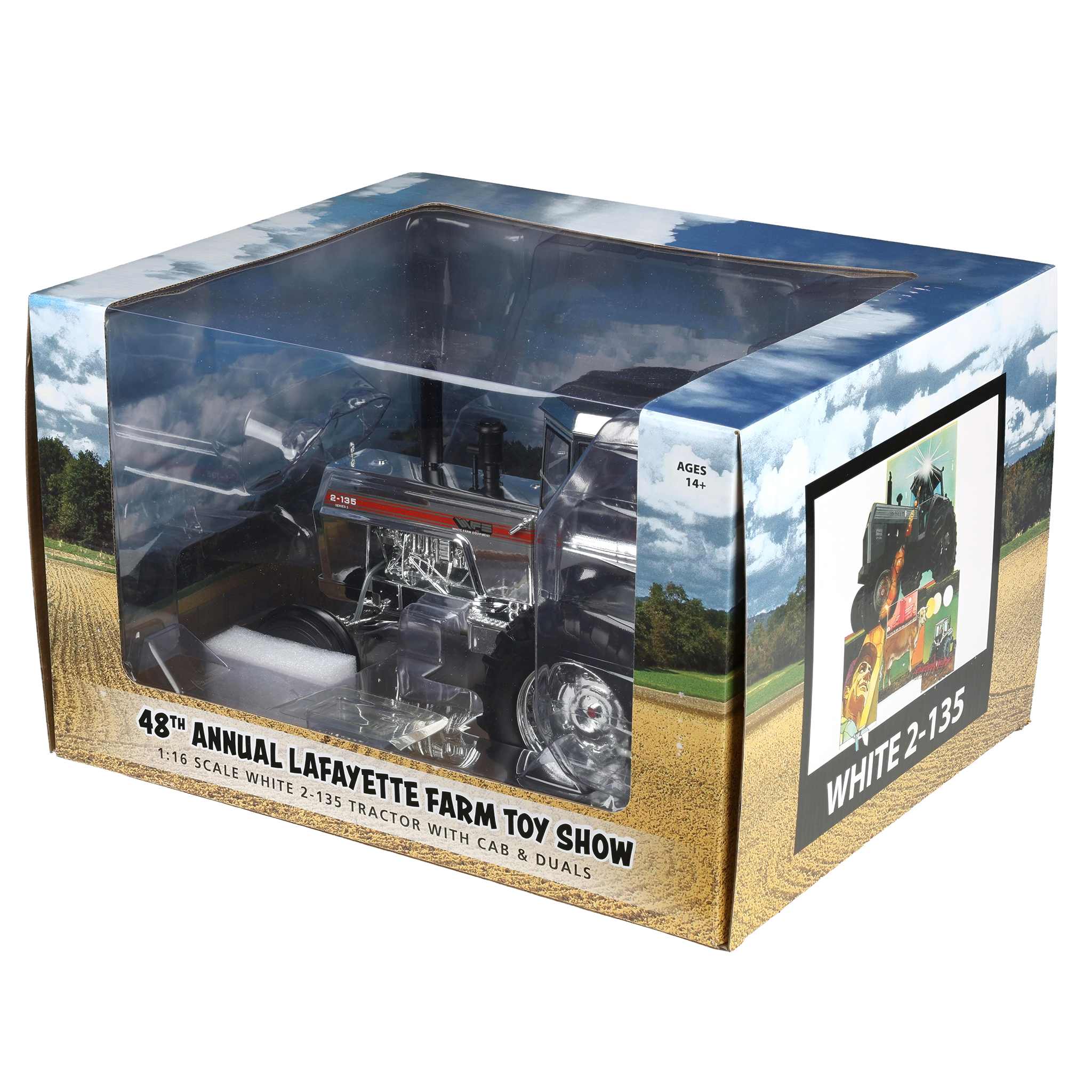 Chrome Set of 2 ~ 1/16 White 2-135 Red Stripe Tractor with Rear Duals by SpecCast, 2026 Lafayette Farm Toy Show - Image 5