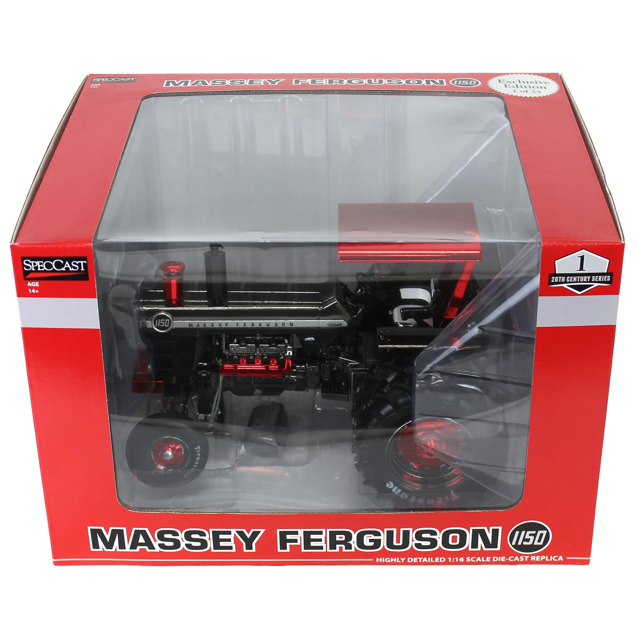 Chrome Set of 4 ~ 1/16 Massey Ferguson 1150 Tractors with Firestone Tires, Outback Toys Exclusive - Image 2