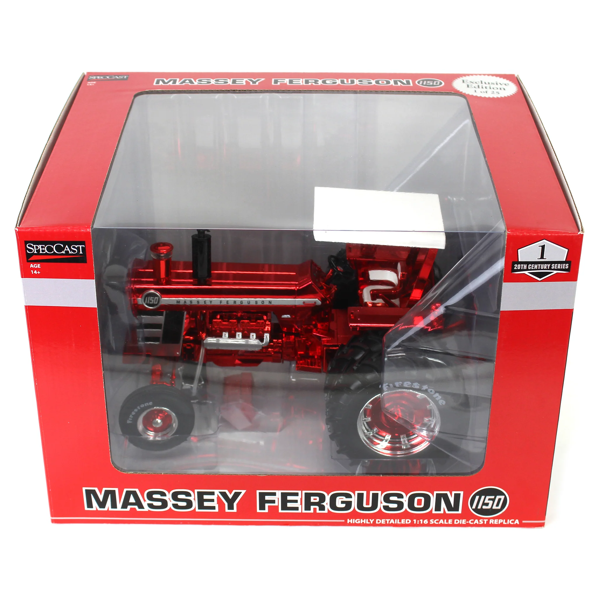 Chrome Set of 4 ~ 1/16 Massey Ferguson 1150 Tractors with Firestone Tires, Outback Toys Exclusive - Image 3