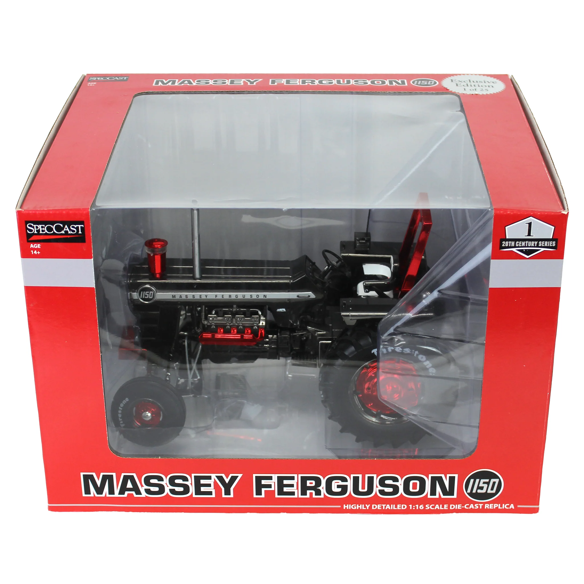 Chrome Set of 4 ~ 1/16 Massey Ferguson 1150 Tractors with Firestone Tires, Outback Toys Exclusive - Image 4