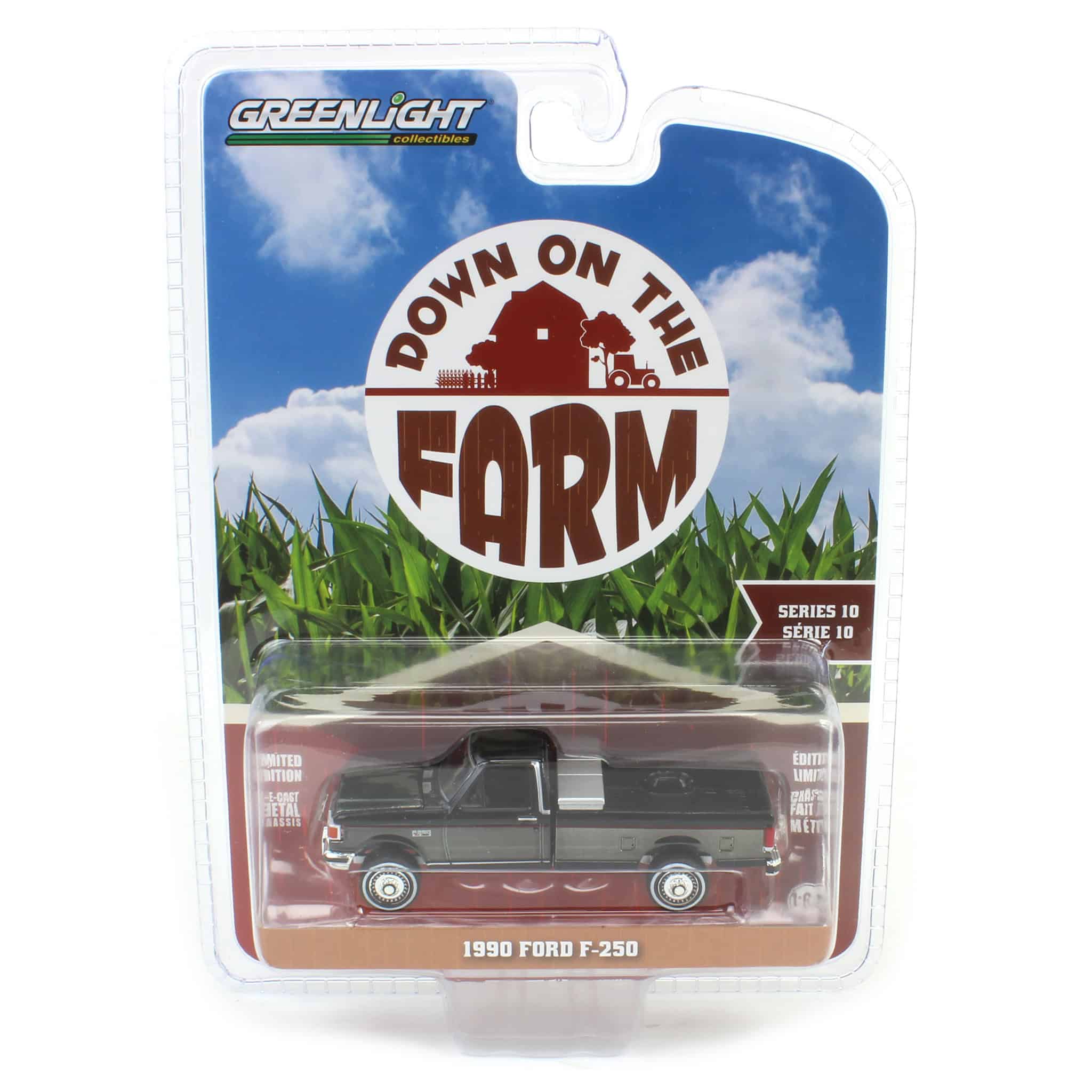 Black Chrome Super Chase ~ 1/64 1990 Ford F-250 with Tool Box, Down on the Farm Series 10
