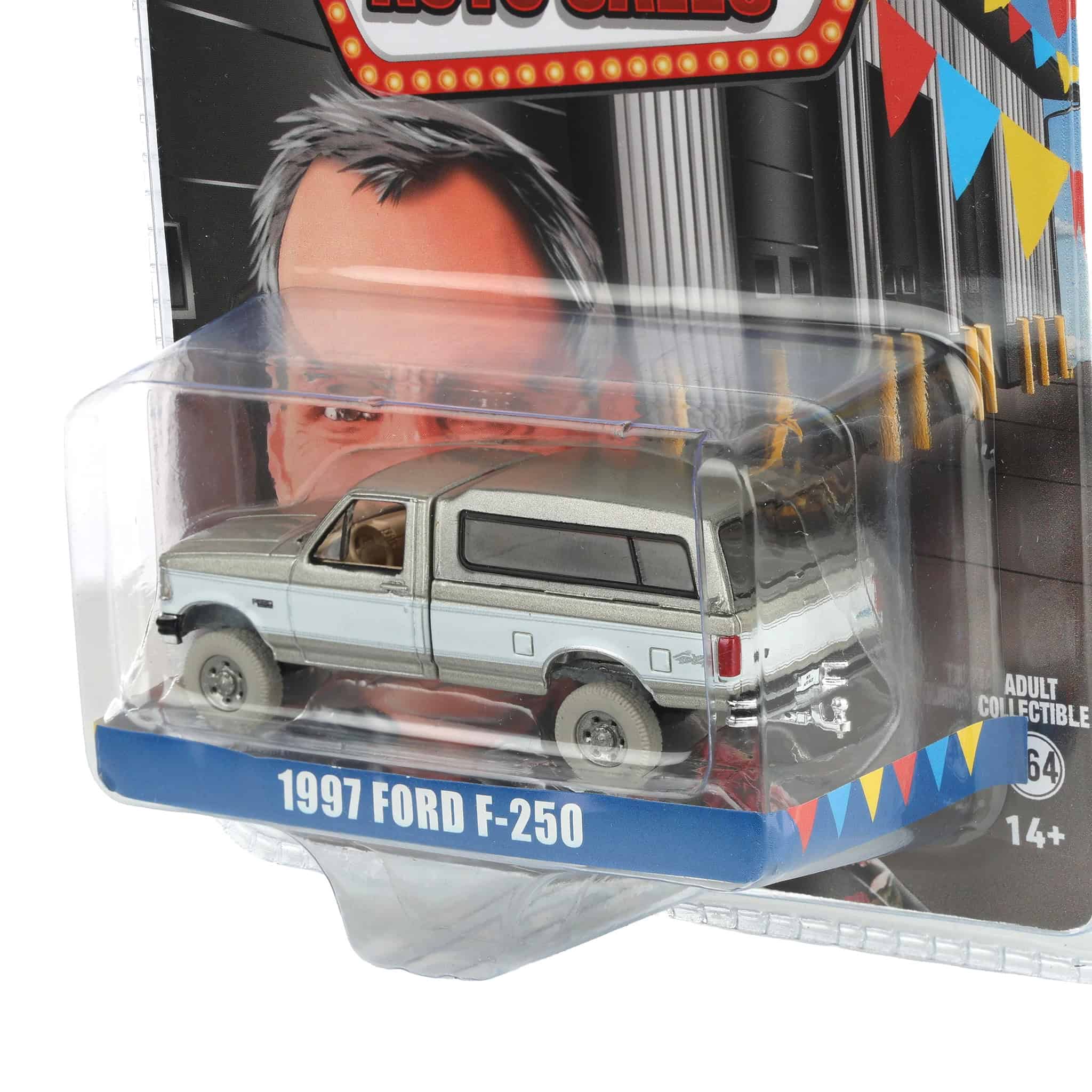 Color Wash Chase Unit ~ 1/64 1997 Ford F-250 4x4 Pickup Truck with Bed Cap, Beige & White, Rick's Auto Sales, LP Diecast Exclusive - Image 3