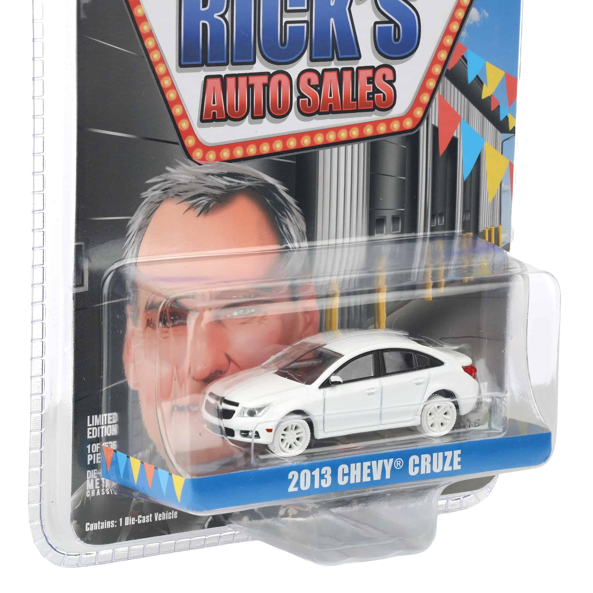 Color Wash Chase Unit ~ 1/64 2013 Chevy Cruze, White, Rick's Auto Sales, LP Diecast Exclusive - Image 2