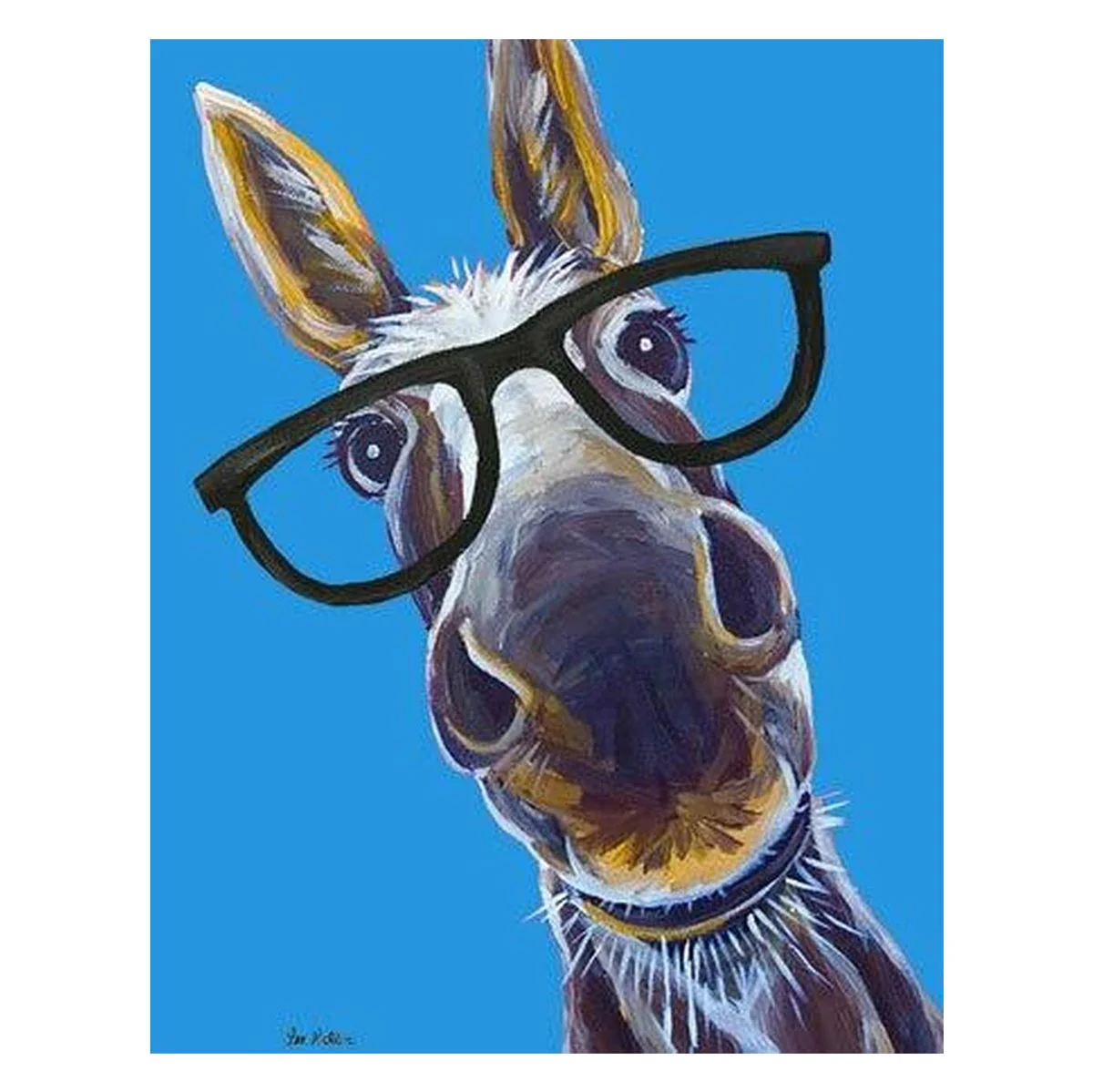 Donkey Glasses Tin Sign, 16in x 12.5in