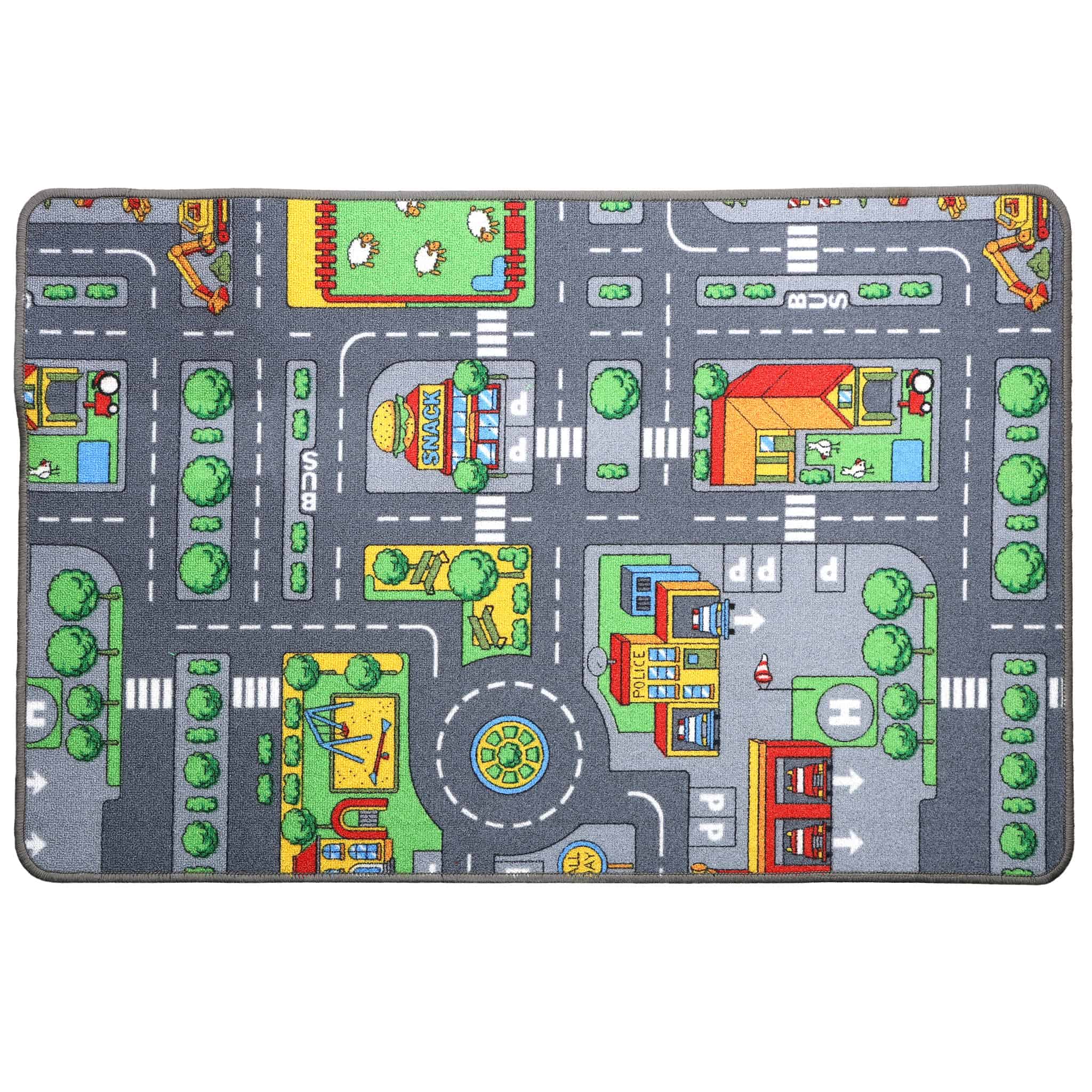 Double-Sided Farm & Street Play Carpet, 32in x 47in - Image 5