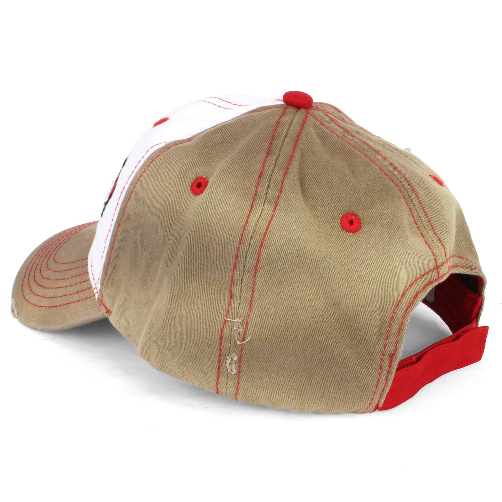 Farmall Stained White & Tan Distressed Cap with Twill Front & 3D Logo A1384 - Image 3